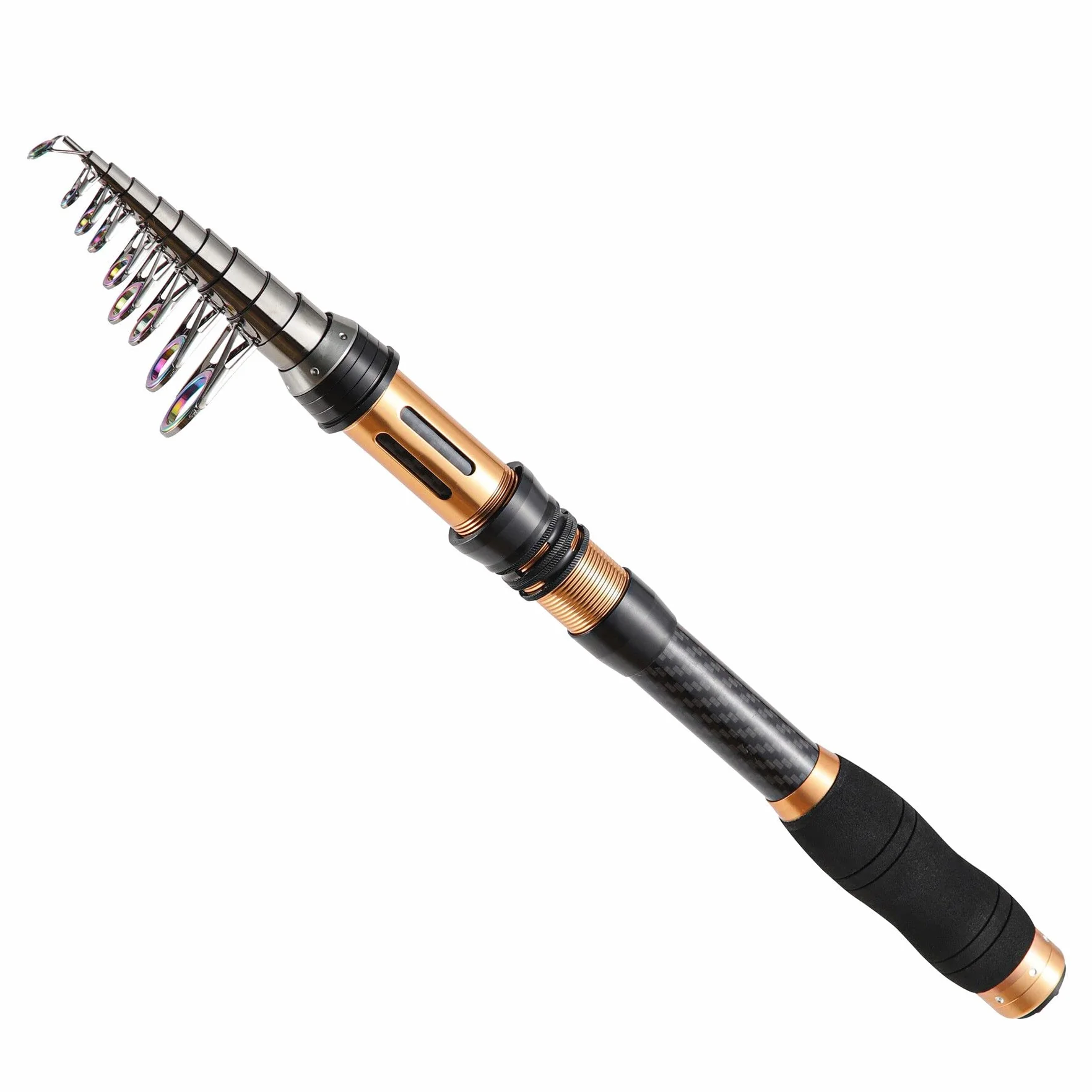 Canne À Pêche Portable 99% Fiber De Carbone, Télescopique Super Dur Ultra-Léger Pôle De Pêche pour Voyage Surf Eau Douce Eau Douce Bass Bateau De Pêche