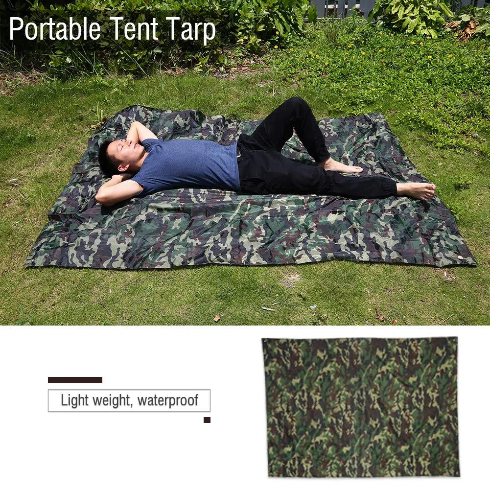 Bâche de Tente Camouflage Bâche de Camping Tapis de Pique-Nique en Plein Air pour Camping, Randonnée, Pique-Nique (3x2,9 m)