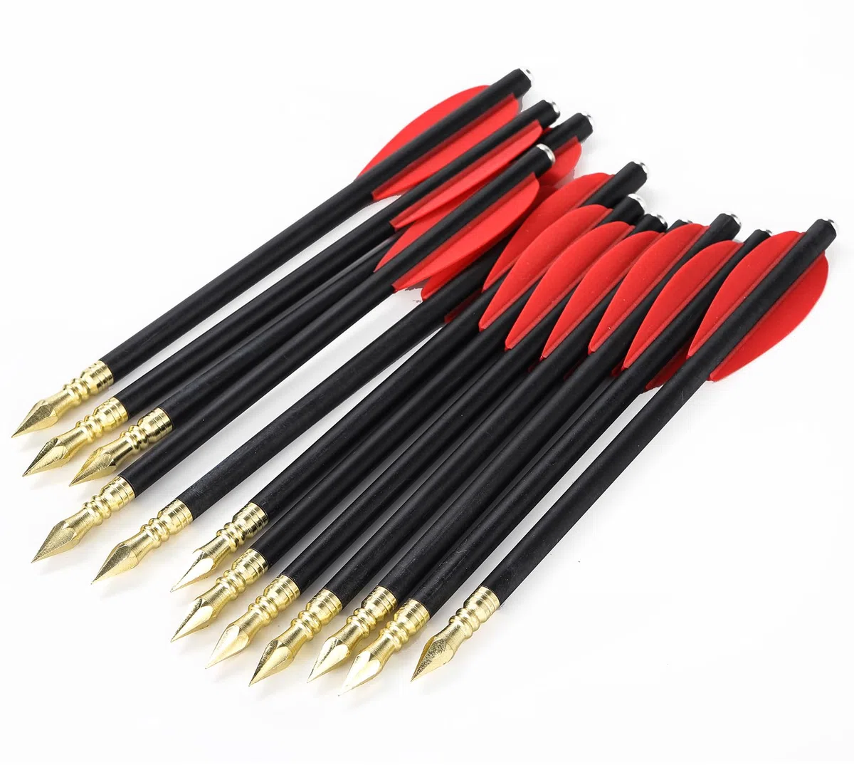 12 pièces Boulon d'arbalète de 6,3 Pouces, Mini Flèches d'arbalète en Carbone avec Pointe de Flèche, Flèches de Chasse pour Arbalète de 50 à 80 LB, Tir à l'arc, Cible de Chasse