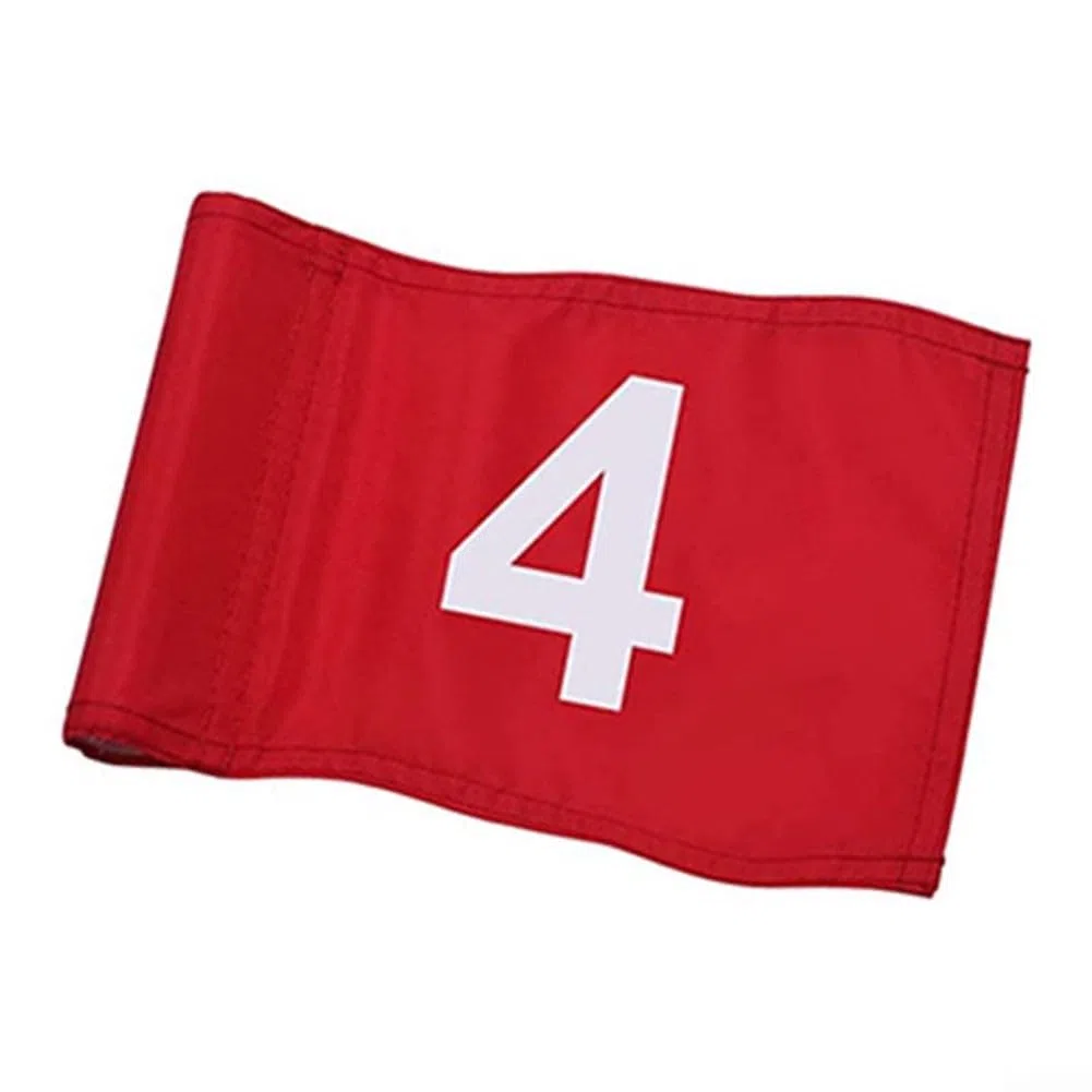 Lot de 4 drapeaux de golf avec poteaux - Imperméables - Pour entraînement de golf intérieur et extérieur