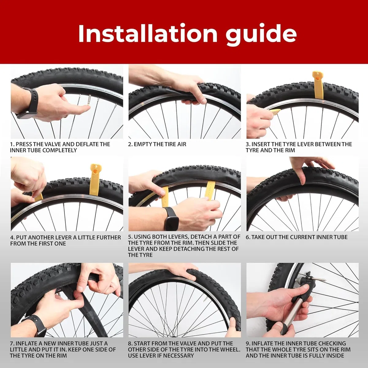 Fincci Velo Сhambre a Air 27.5 - Paire Chambres à Air 27.5 x 1.95 x 2.0 x 2.125 avec Valve Schrader 48mm pour Montagne & Hybrid & Electrique & Route Vélos, VTT Homme Adulte