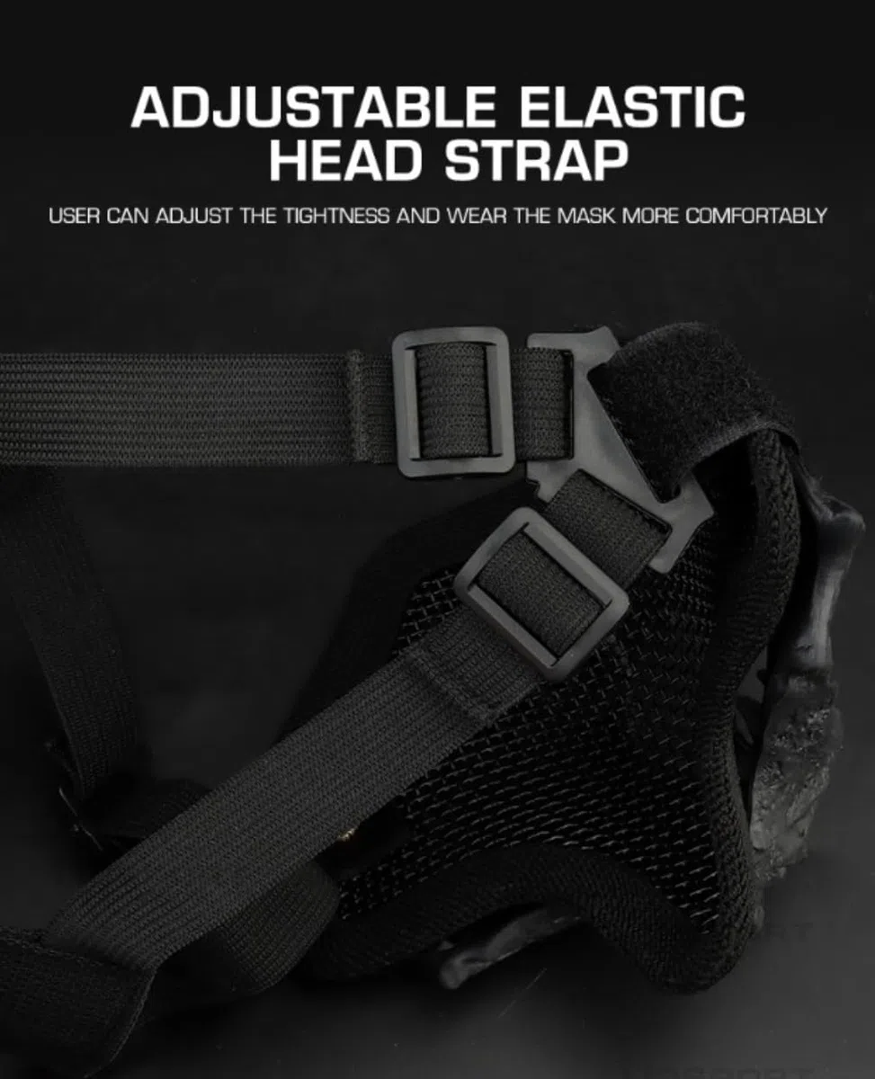 Peminkoo Masque Airsoft Cosplay Demi-Masque Polyvalent Sangle réglable Couvre-Chef Respirant Accessoires de Cosplay