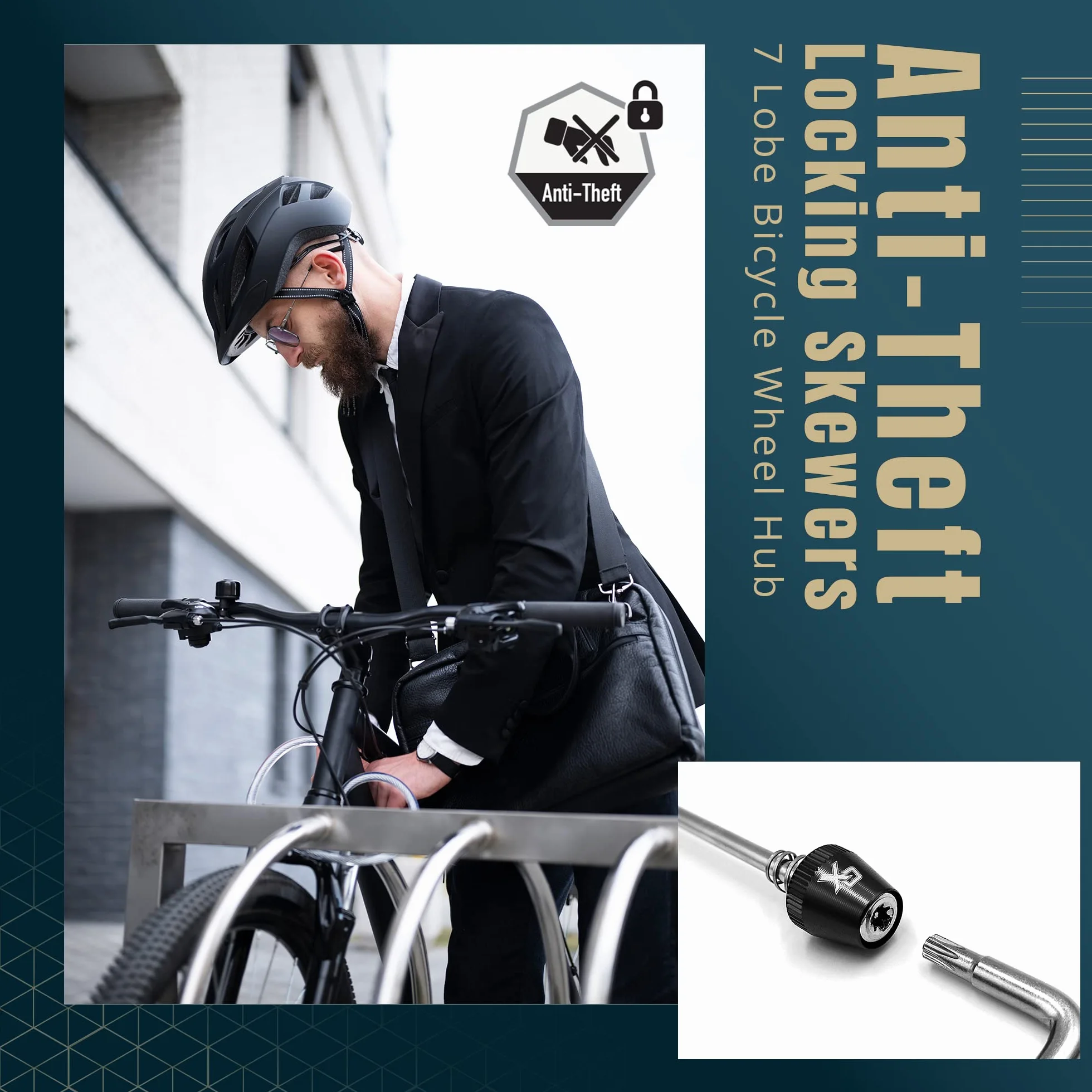 ONIPAX Anti-Theft Locking Skewer 7 Lobe Bicycle Wheel Hub
