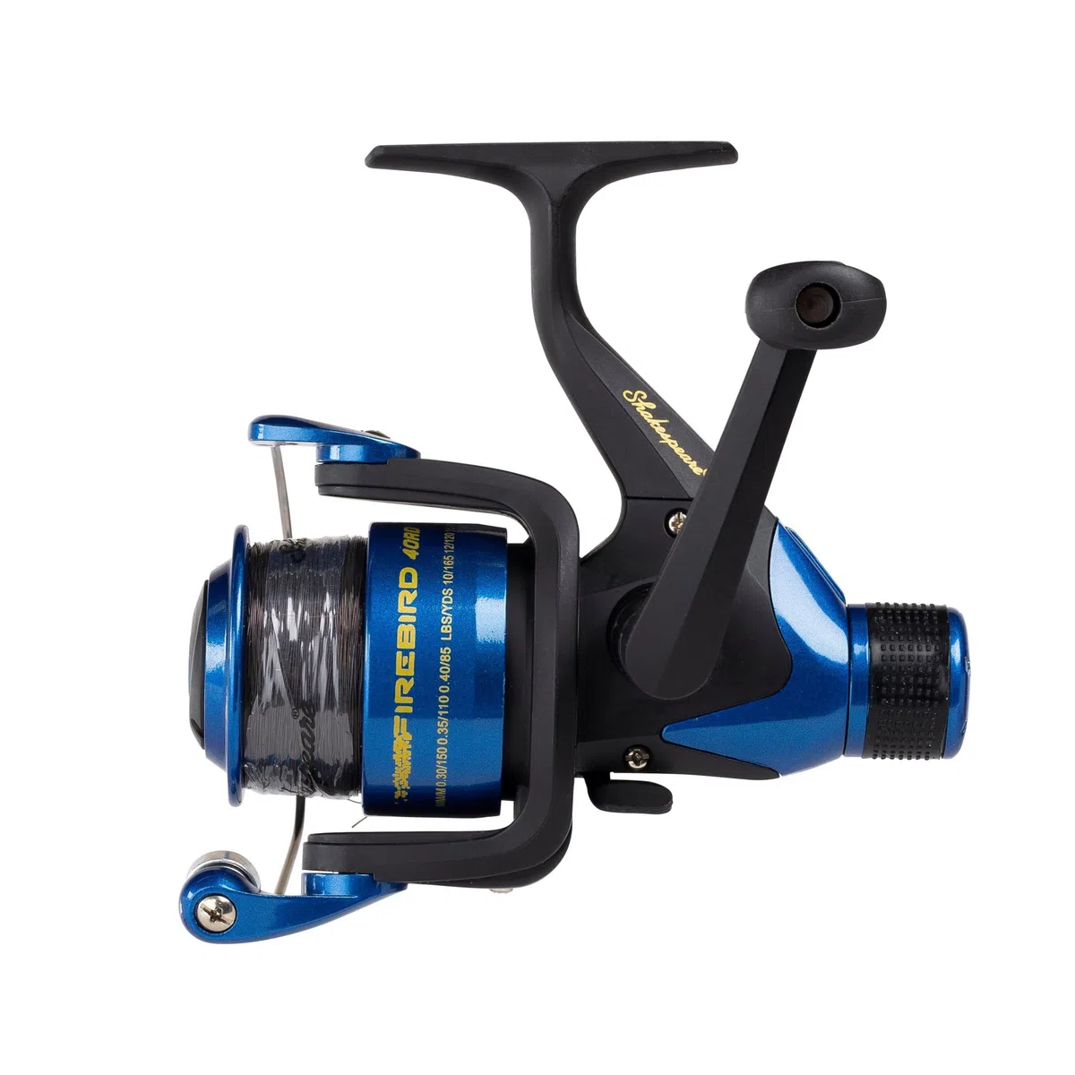 Shakespeare Firebird Spinning Reel - Moulinet léger avec poignée et Bobine en Graphite, Conception à roulement à Billes pour la pêche en Eau Douce - Tailles Multiples