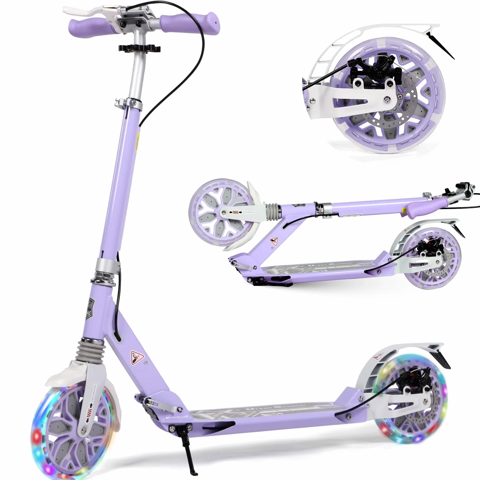 Trottinette Pliable pour Enfants âgés de 8 à 12 Ans, Grandes Roues de 200 mm pour Adultes avec Freins à Disque, Trottinette pour Adultes avec Sangle de Transport et Hauteur réglable pour Adolescents