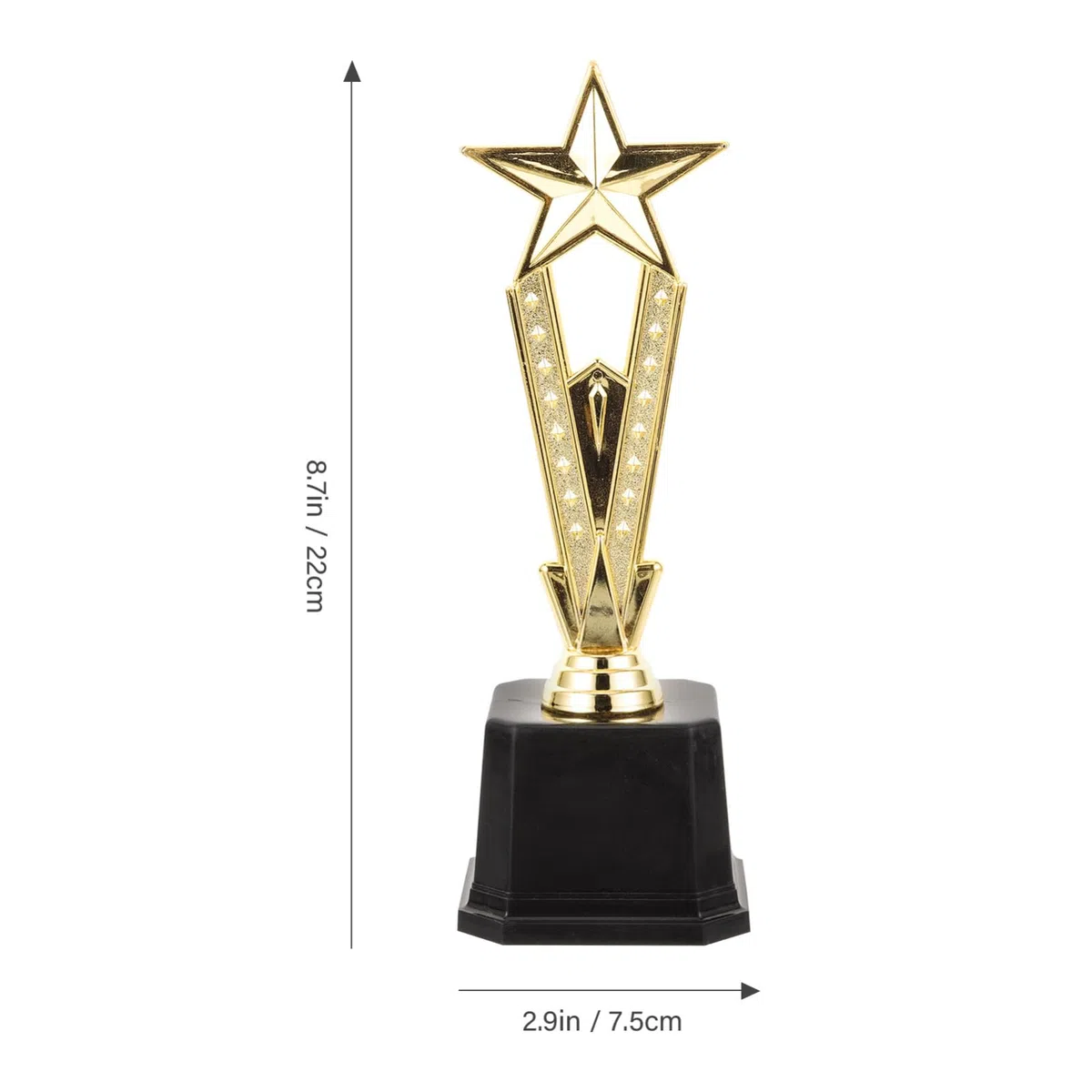 Didiseaon Trophée Étoile d'or 9 8 Pouces Trophée Étoile À Cinq Branches Grand Trophée De Récompense en Plastique pour Les