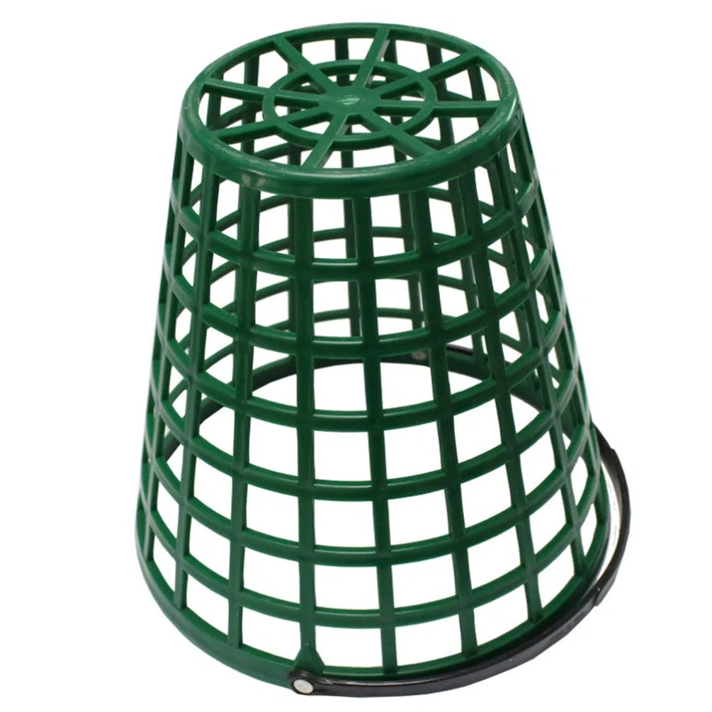VOSAREA Panier de golf avec poignée Vert Panier de rangement Organisateur de golf Peut contenir 50 balles Contient maison Panier à linge