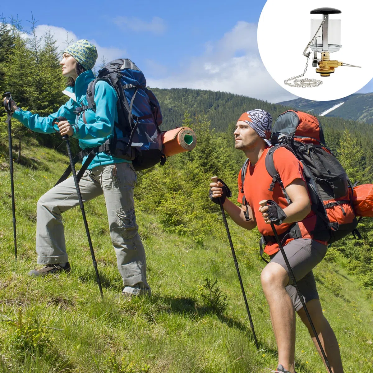 Lanterne de Camping compacte à gaz en métal, avec verre résistant à la chaleur, lampe bougie Portable pour la randonnée, sans bouteille de gaz, 1 pièce