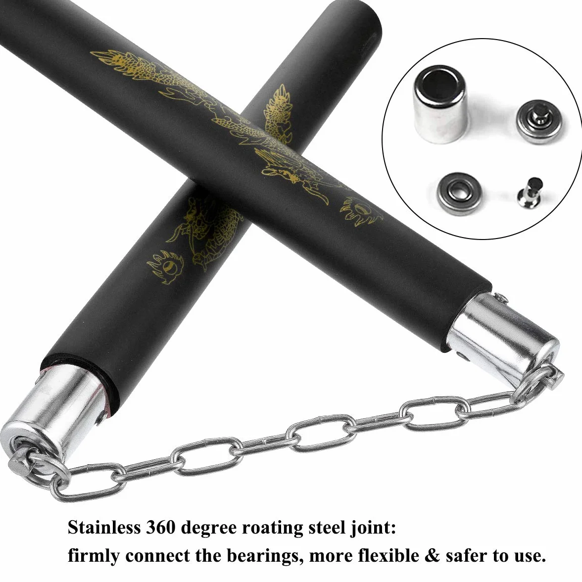 Litthing Nunchaku Mousse Caoutchouc Entraînement Quotidien Rembourré Pratique 2 Paires De Portable Parfait pour Les Enfants Et Les Débutants Mode Noir Et Rouge
