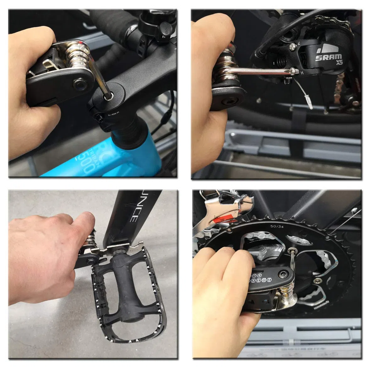 Kitbest Kit d'Outils de Réparation de Vélo - 16 en 1 Outil Multifonction, Accessoires pour Vélo de Route et de Montagne, Kit de Réparation de Pneu pour Homme et Femme