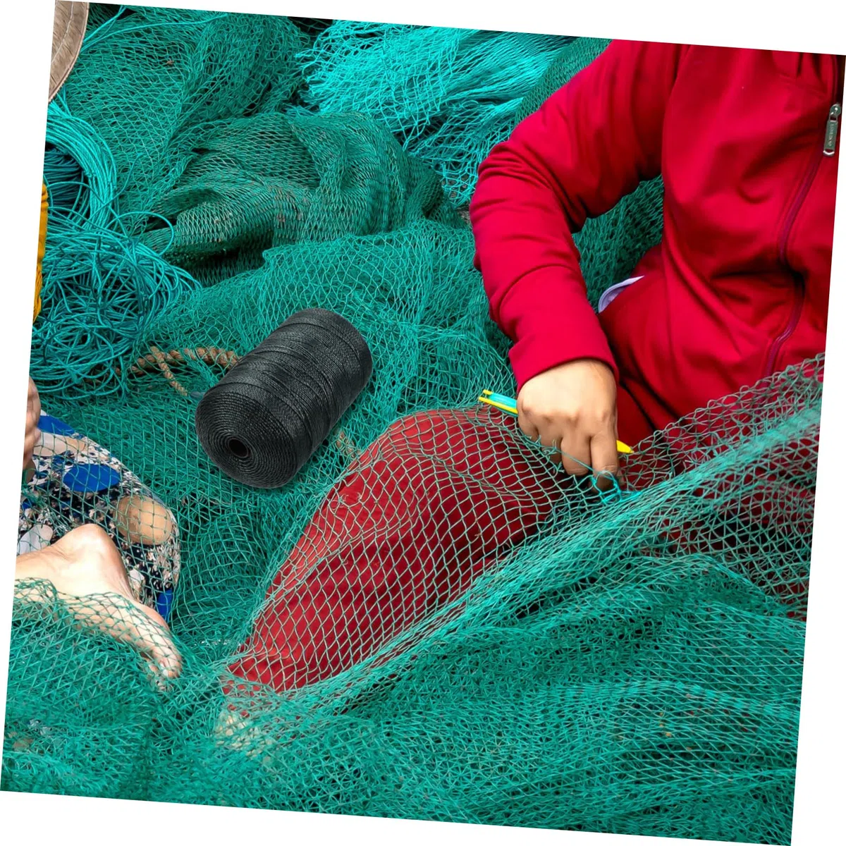 BESTonZON 1 Rouleau Super Fort Traction Générique Tressé Ligne De Pêche, Ligne De Réparation De Filet De Pêche Fil De Ficelle Cord Kite Tissé Câble Réseau Cast Super Force Ficelle Agricole Noire