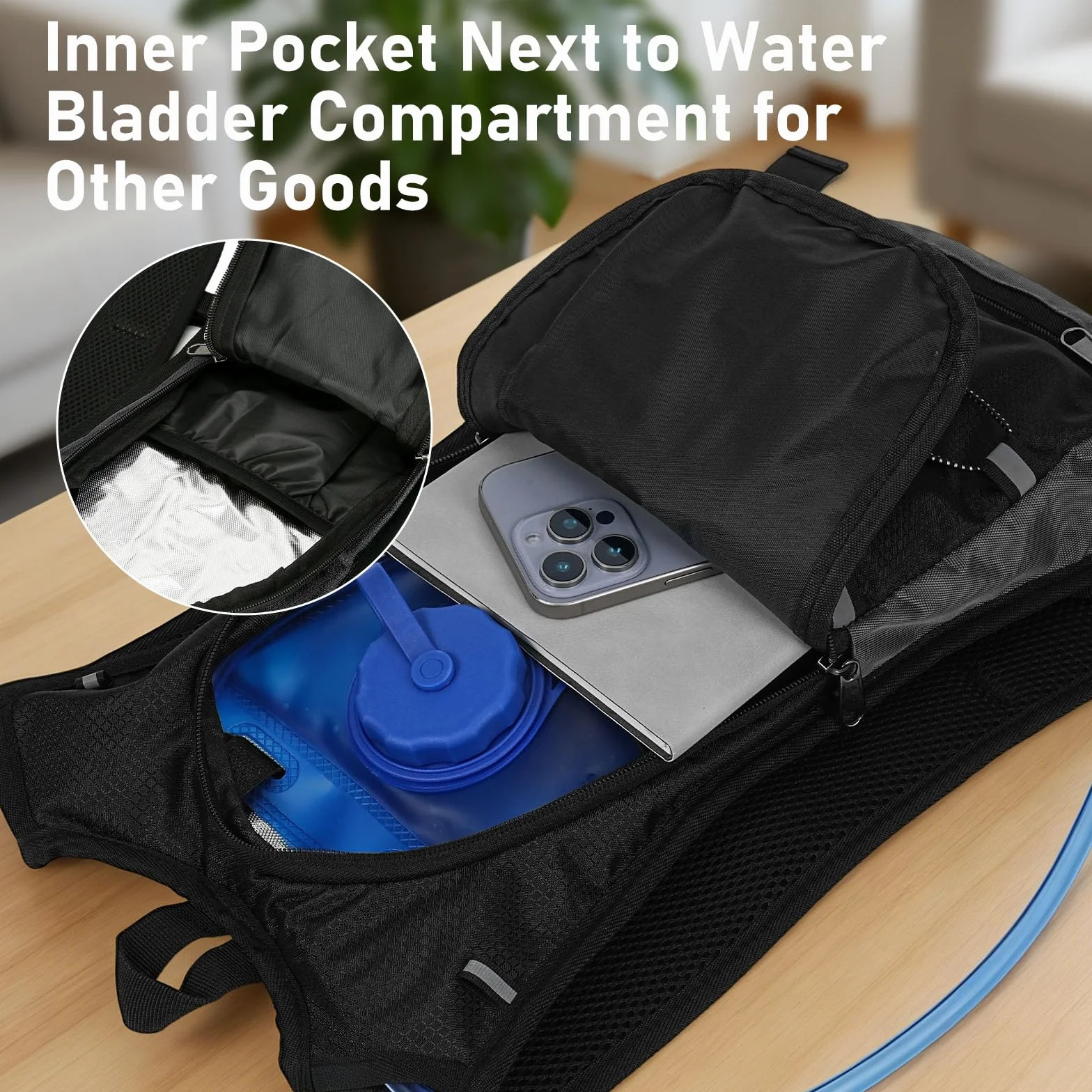 Sac à Dos d'Hydratation Running avec Vessie d'eau 2L & Filet à Casque, Sac Léger Respirant pour Trail, Randonnée, Cyclisme VTT, Marathon - Sangle Ajustable Homme Femme