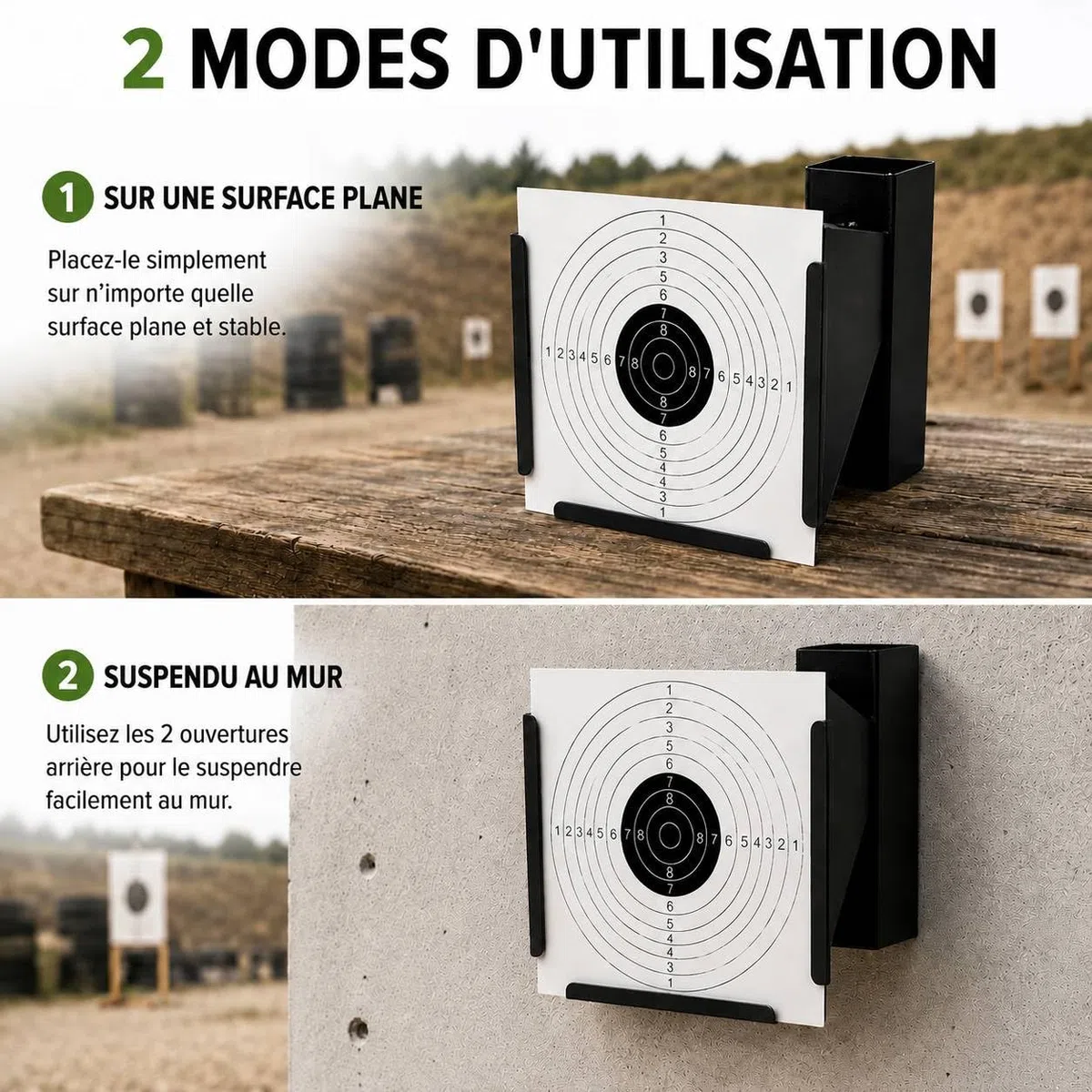 Porte-Cibles avec 50 Cibles 14x14 cm pour Airsoft et Airguns - Acier