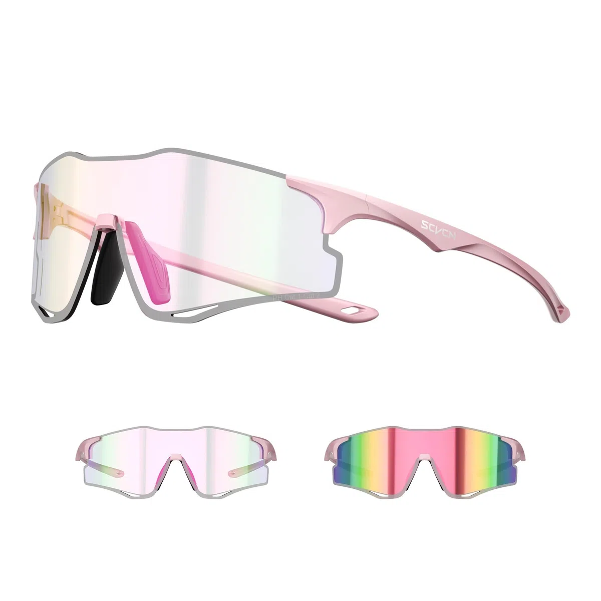 SCVCN Lunettes de running pour homme et femme, lunettes de sport légères sans monture 21,9 g avec verre PC ventilé