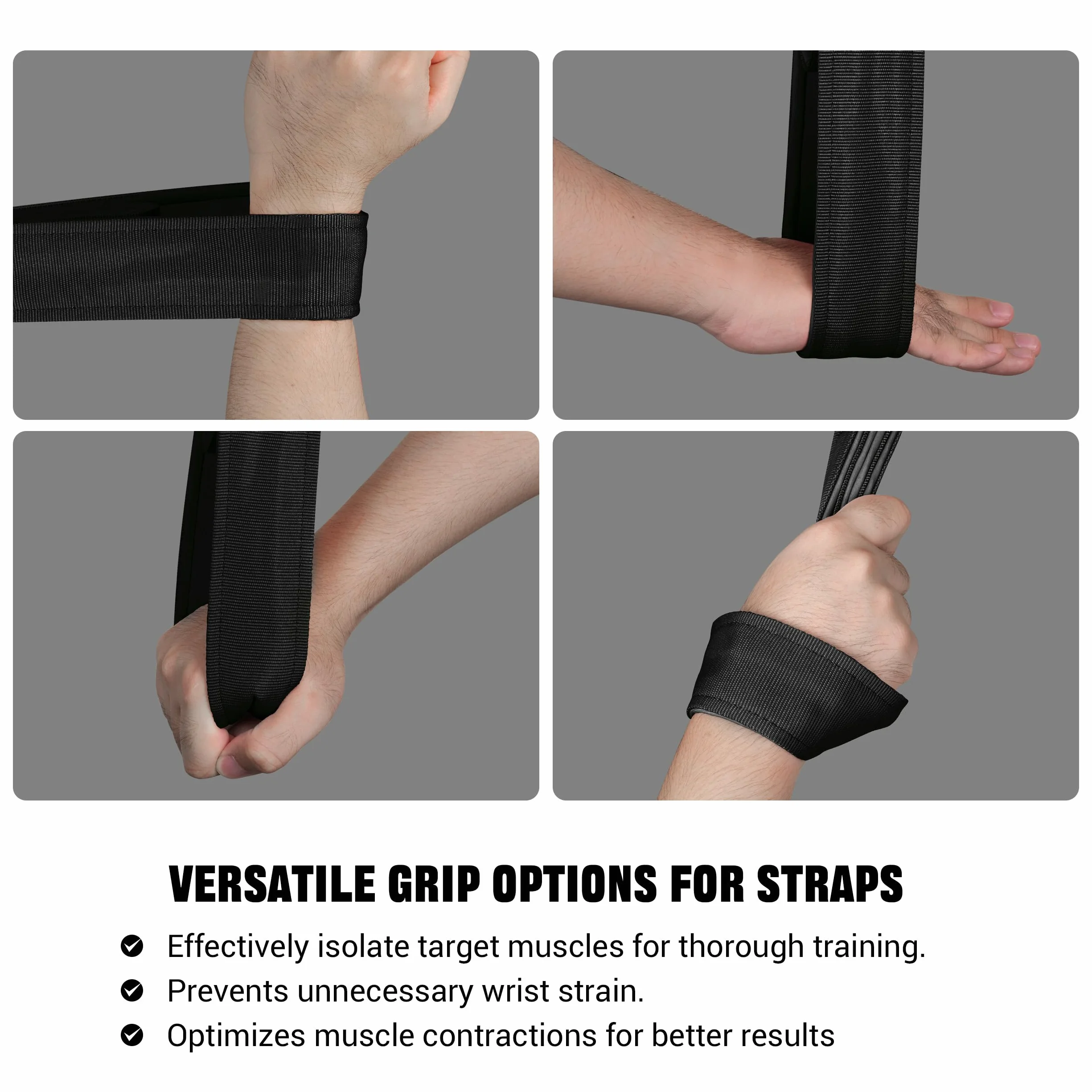 Vulken Corde de triceps avec fixation pour câble 2 tailles en 1 Extra longue Sangles d'extension pour triceps Équipement de gym Poignées d'entraînement pour bandes de résistance