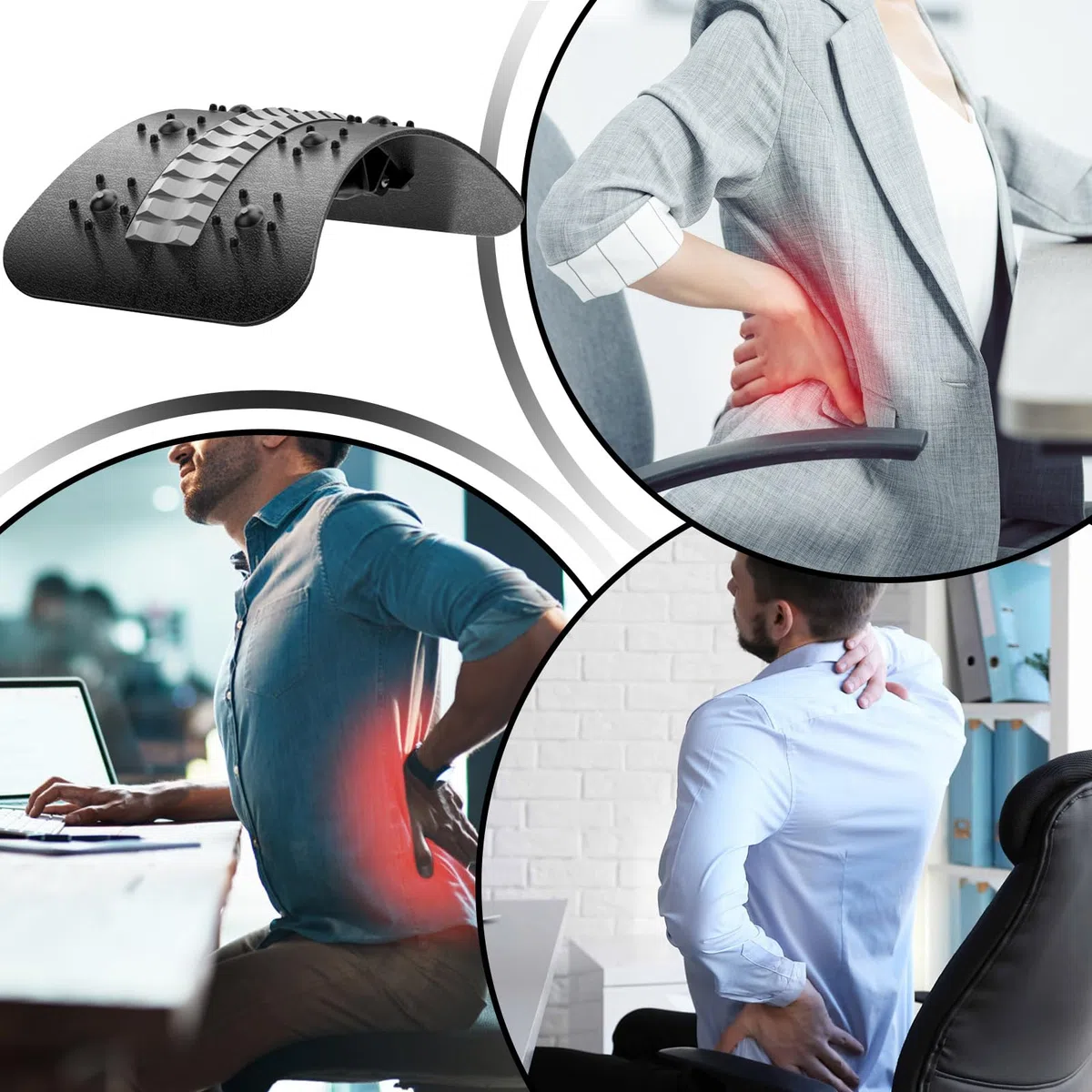 Crack Dos,Support Lombaire pour Soulagement | Massageur Dorsal Ajustable pour Le Yoga, Le Pilates, Les Voyages, la Récupération après l'Entraînement et Le Sommeil