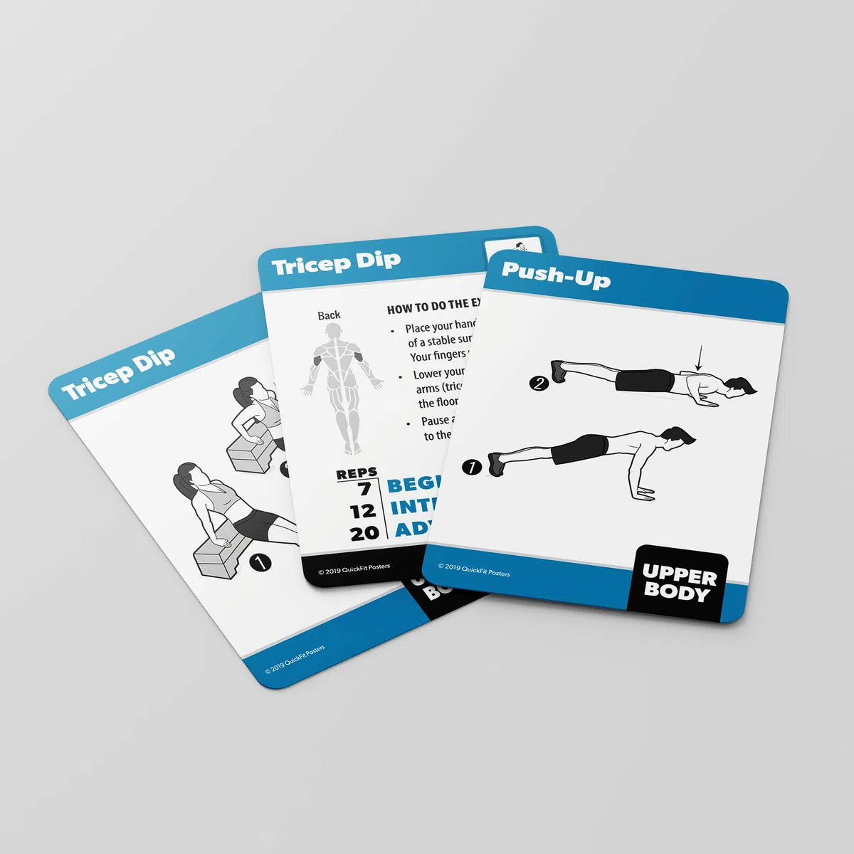 Palace Learning Lot de 2 cartes d'entraînement pour poids corporel et haltères – Plus de 100 exercices