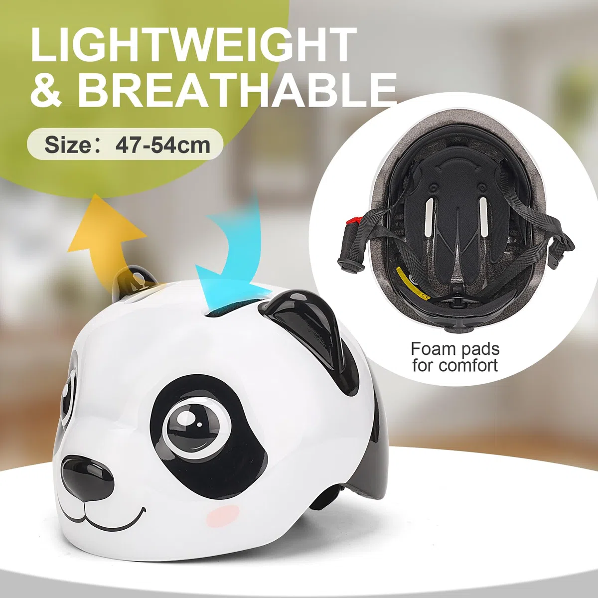 Casque Enfant 2-6 Ans Trottinette Vélo – Design Animal Mignon, Léger Ajustable – Multi-Sports Roller Draisienne – Taille 47-54 cm, Garçon & Fille