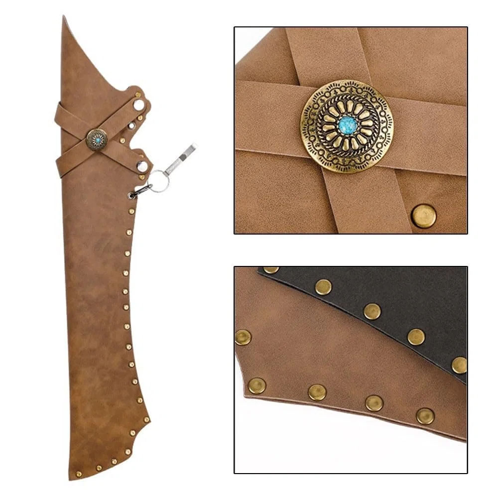MiOYOOW Carquois de Tir à l'arc, Étui de Flèche Rétro Étanche Taille Portable Carquois de Taille de Flèche en Cuir PU Portable pour Arc à Poulies Classiques
