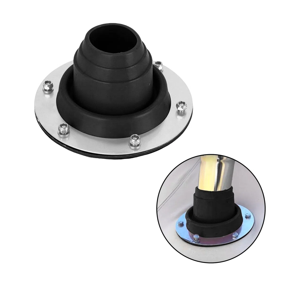 Amagogo cheminée Tuyau de poêle Joint, Joint de Tuyau de cheminée, Cric de poêle de Tente en Silicone, Tuyau de Botte de Tuyau de Toit de 7,6 cm à 16,5 cm, raccord de Tuyau de cheminée