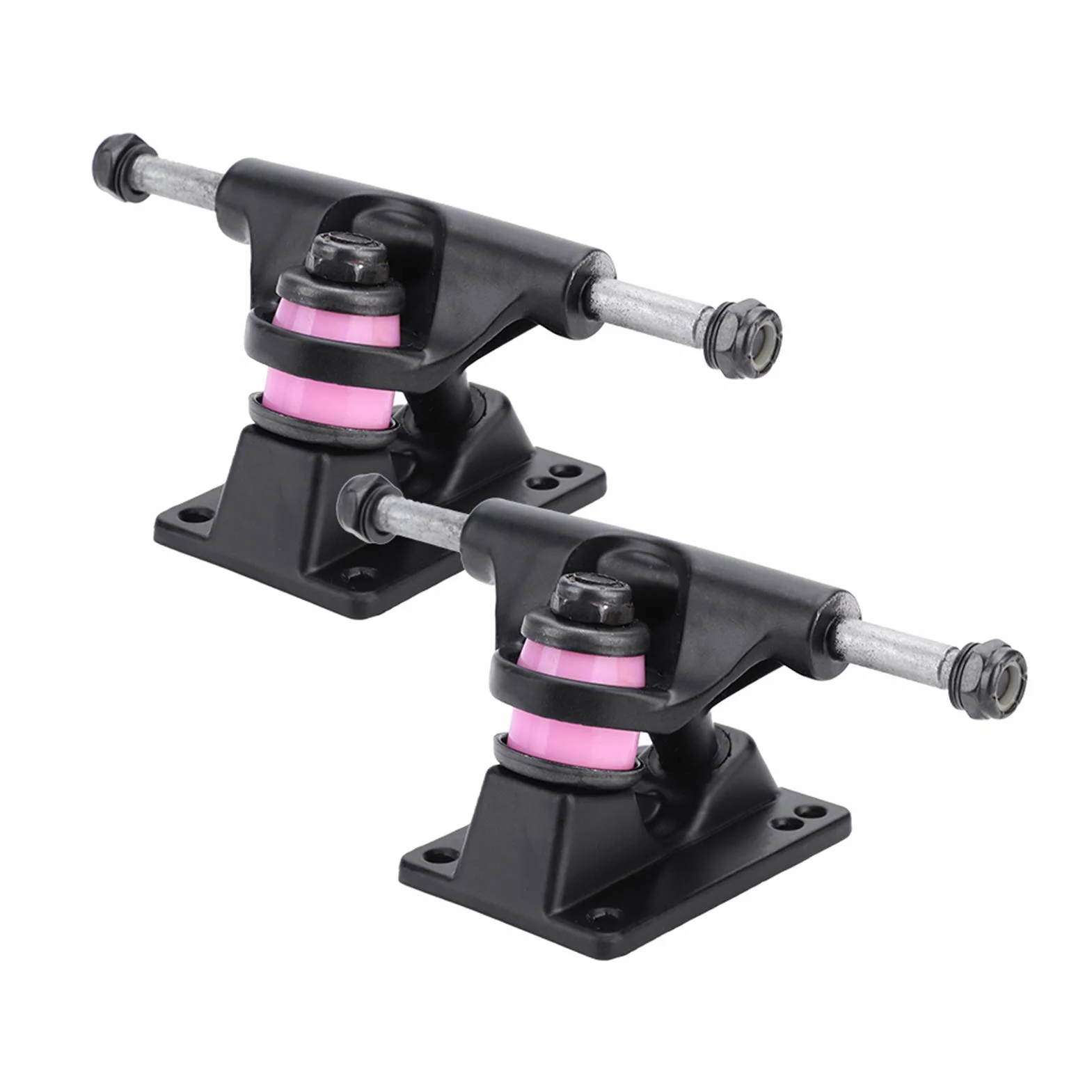 KIMISS 2pcs Skateboard Trucks, Roues ABEC Longboard 3,0 Pouces Skateboard Combo 3,25 Pouces Camions 3,8, Camions Tonnerre, 2 Accessoires Skatebaord (Couleur Aléatoire du Coussinet en PU)