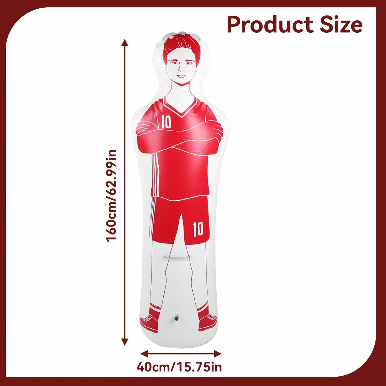 Gardien de But de Football Gonflable, mannequins Football 40 x 160 cm équipement d'entraînement Football PVC défenseur Gonflable à Fixer au Mur entraînement Gardien But pour Exercices Dribble Passe