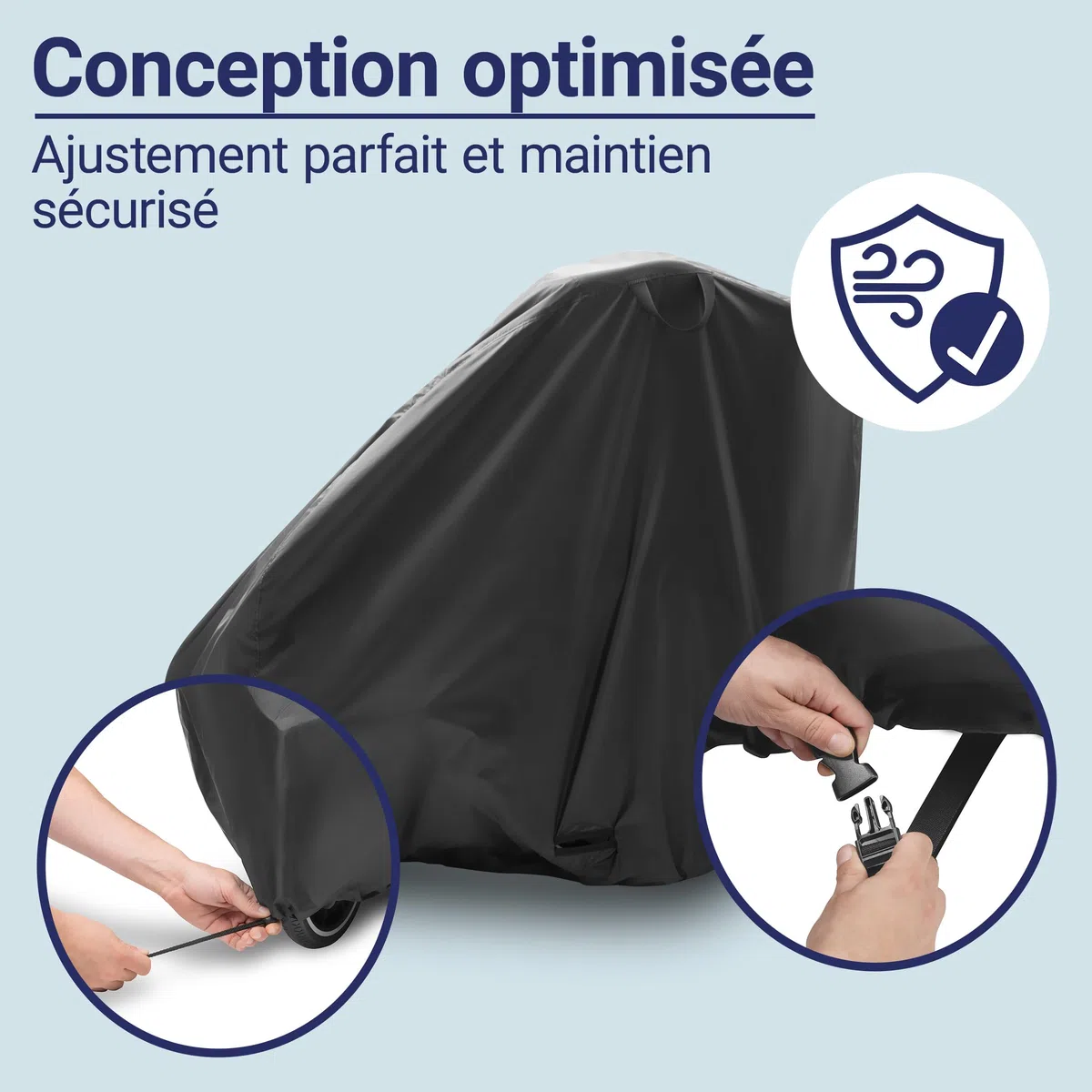 Zamboo Housse Remorque Velo Exterieur, Garage Pliable Universel (Compatible Thule, Croozer, Tiggo, etc.), Bâche Imperméable, Sac et Ouverture Antivol - Noir