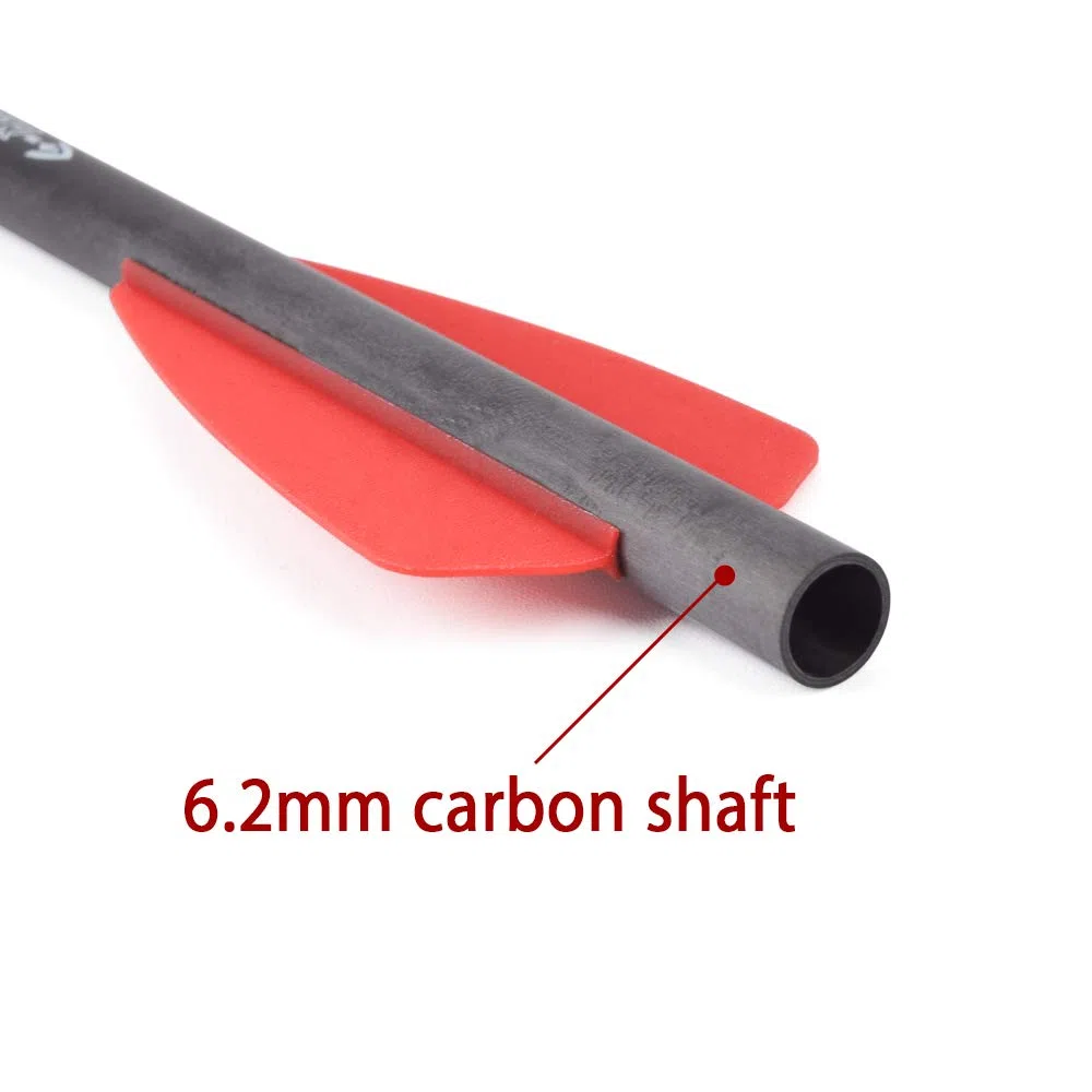 Flèches d'arbalète pour arbalètes Pistolet Flèches Carbone Carreaux d'arbalète 7.5" à tête Large pour arbalètes à 120 Grains Pointes de flèches pour tir à l'arc Chasse 6 / PCS