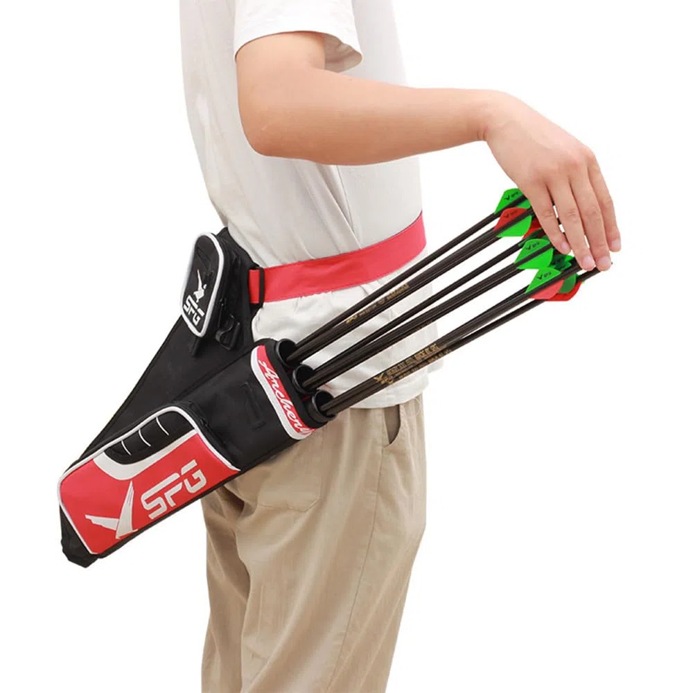 Archery Bag Outdoor Canvas Arrow Quiver Hunting Three Tube Archery Bag Waist Span Archery Accessories Archery Bag