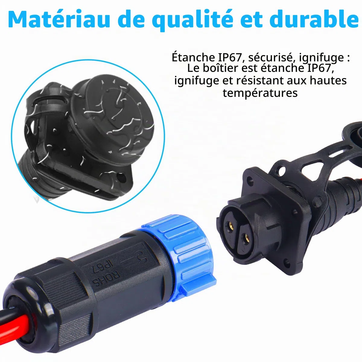 CERRXIAN Connecteur SCOT pour moteur à la traîne - Kit de connexion rapide - 2 broches - 12/24/36/48 V - Pour bateau de mer, moteur de pêche à la traîne kayak