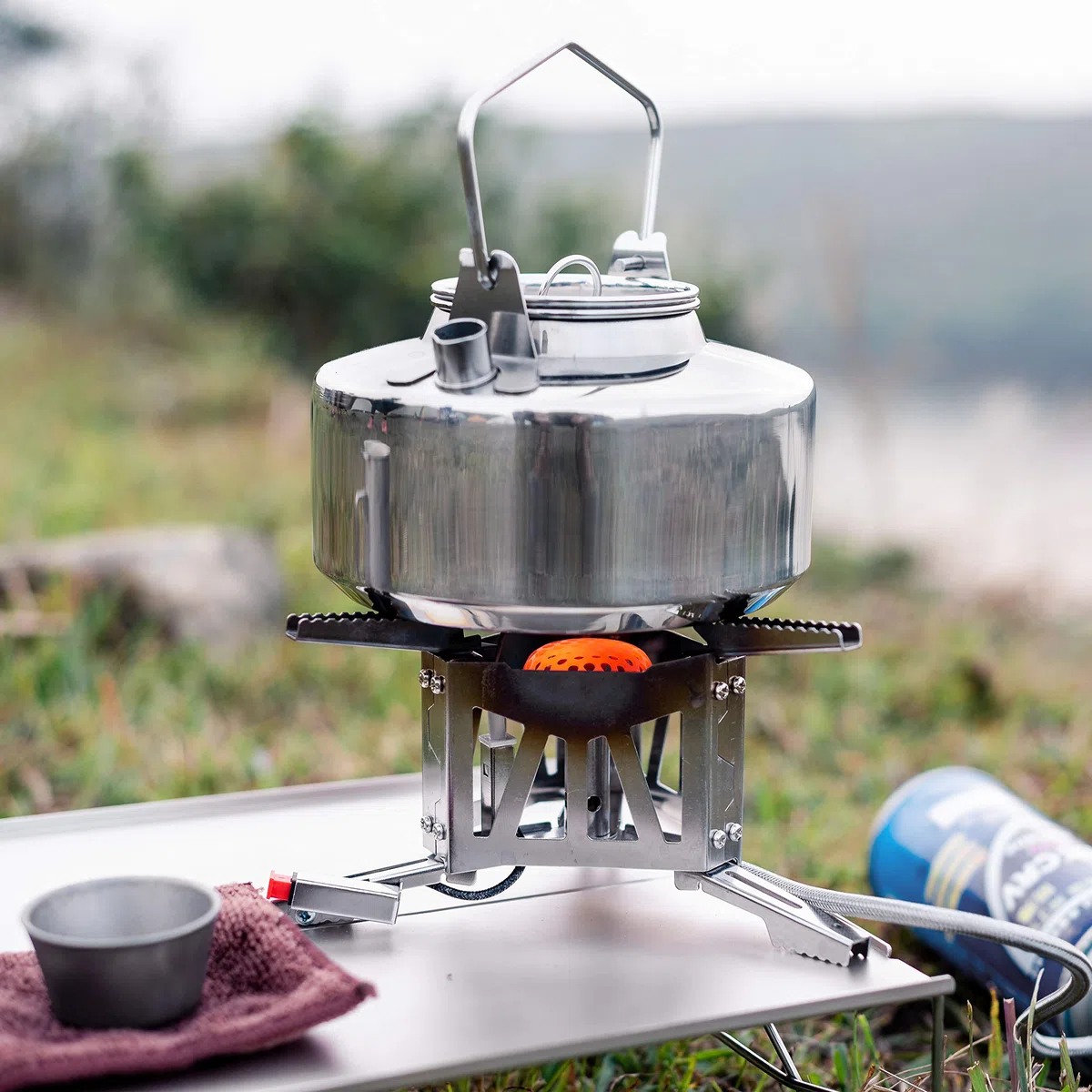 Fire-Maple Bouilloire de Camping Portable 1L en Acier Inoxydable pour Cafetières et Théières Camping en Plein Air Randonnée Ultra-léger