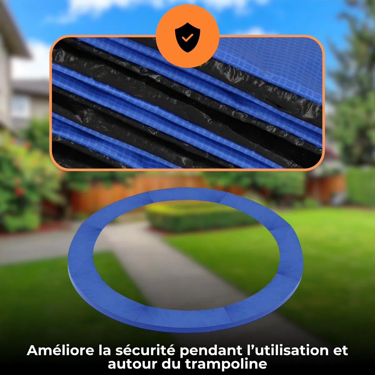 SPRINGOS Couvercle de Ressort Coussin de Bord Couvercle de Bord Bordure pièce de Rechange matériau du Trampoline PVC/PE
