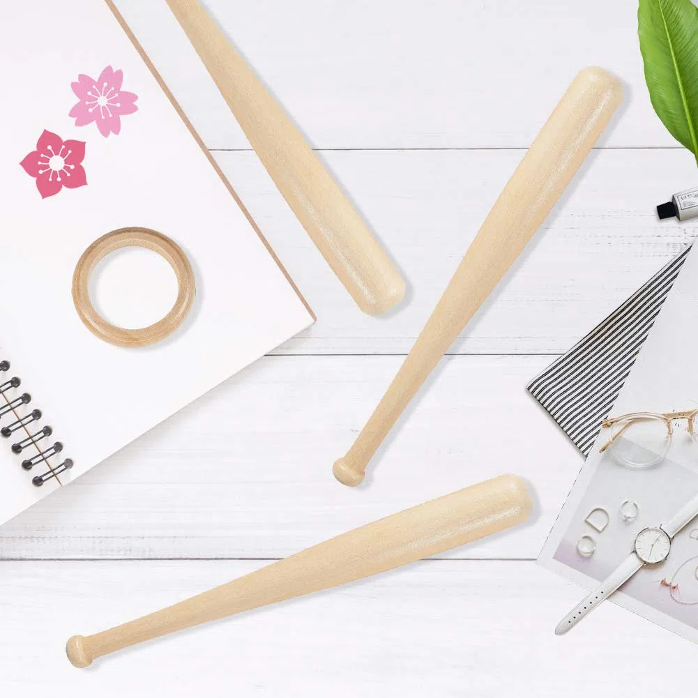 JeogYong Support de Baseball en Bois, 3 Ensemble Support de Base-Ball Présentoir Petit, Mini Support de Batte de Daseball pour Enfants, Collection de Joueurs, Cadeaux de Vacances et d'anniversaire