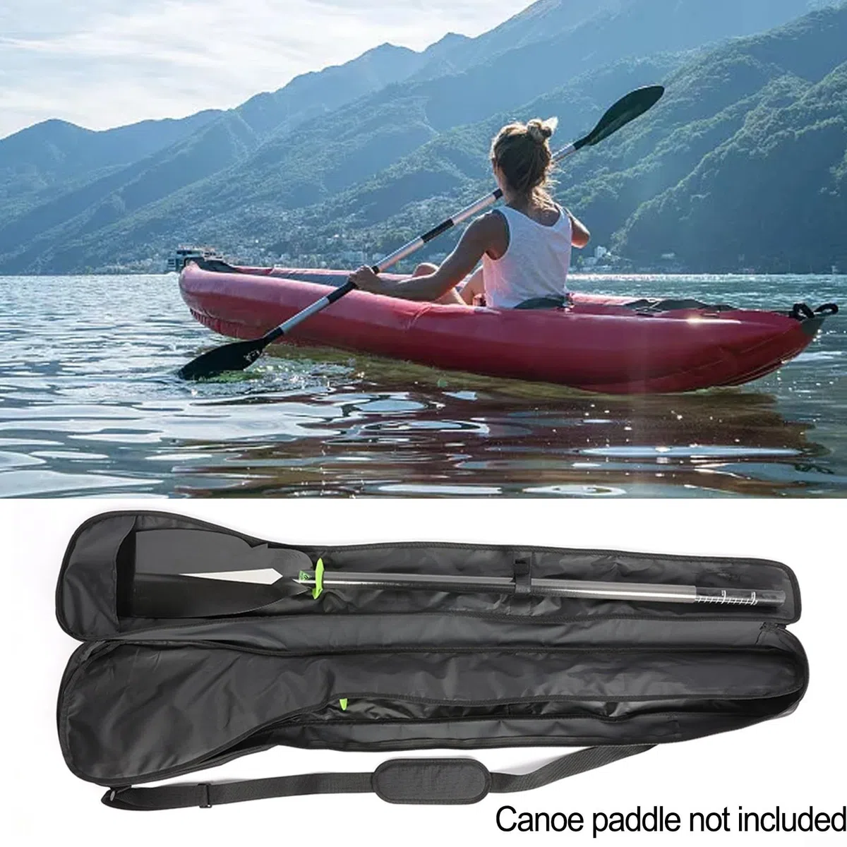 Sac de rangement double pagaie avec extérieur Oxford 600D résistant à l'eau, intérieur en mousse épaisse et bandoulière rembourrée réglable pour une utilisation en déplacement
