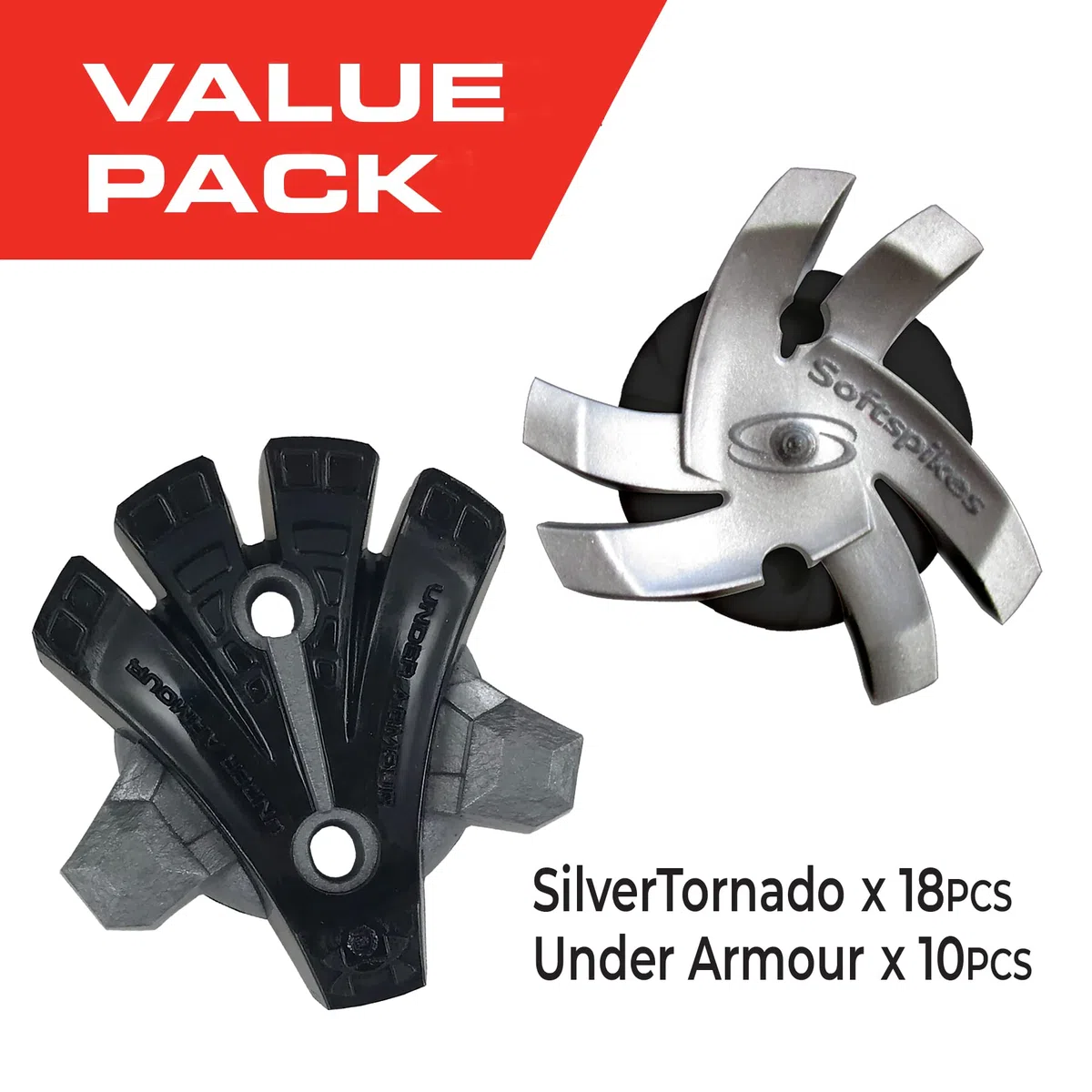 SOFTSPIKES Stuamix Pointes de golf unisexes Tornade argentée Taille unique