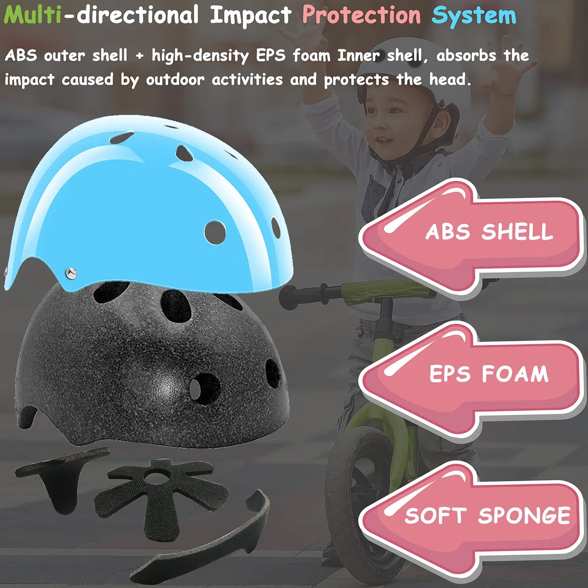 Casque de Jeunesse pour Enfants Casque réglable pour garçons et Filles pour Cyclisme Skateboard Scooter Roller Skate BMX BMX