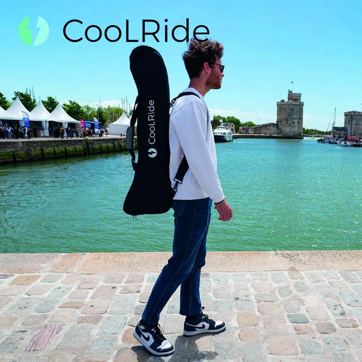 Cool Ride - Sac de Transport Trottinette - Housse Pliable Compatible Trotinettes Adultes - Polyester Résistant, Bretelles Réglables, Poche Latérale, Fermeture Étanche, Protection Renforcée - 20 kg