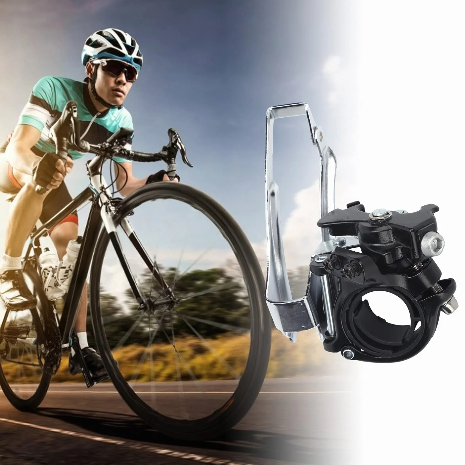 banapo Dérailleur de Vitesse de vélo, dérailleur Avant de vélo antirouille précis pour l'extérieur pour Les Plateaux à Trois Dents de 42-34-24T et 42-32-22T