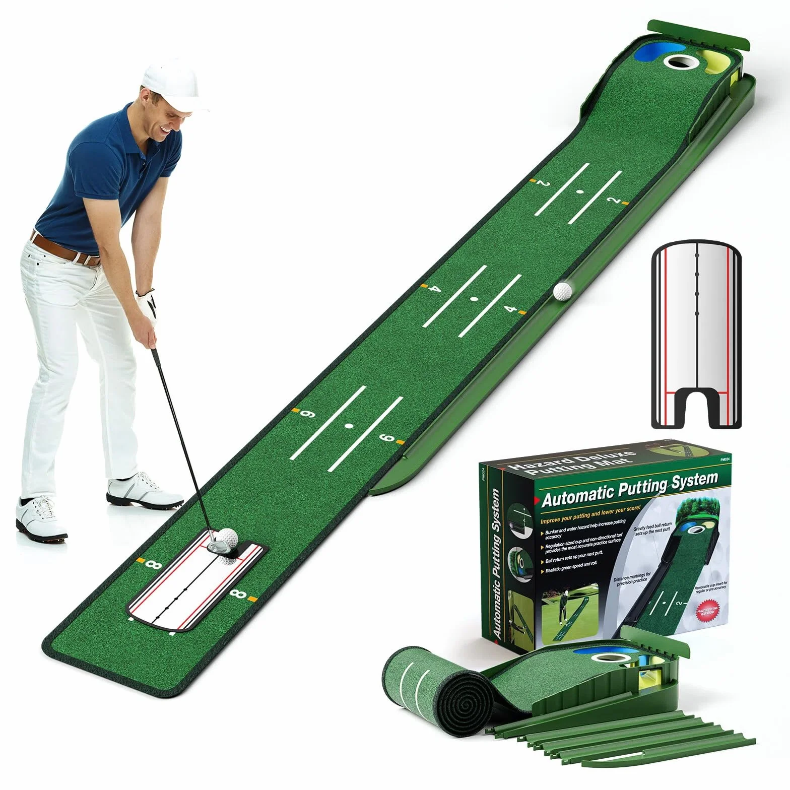 WildFun Tapis de Golf avec Portes et Miroir, Tapis de Golf pour Les Hommes Jouant au Golfs à la Maison ou au Bureau