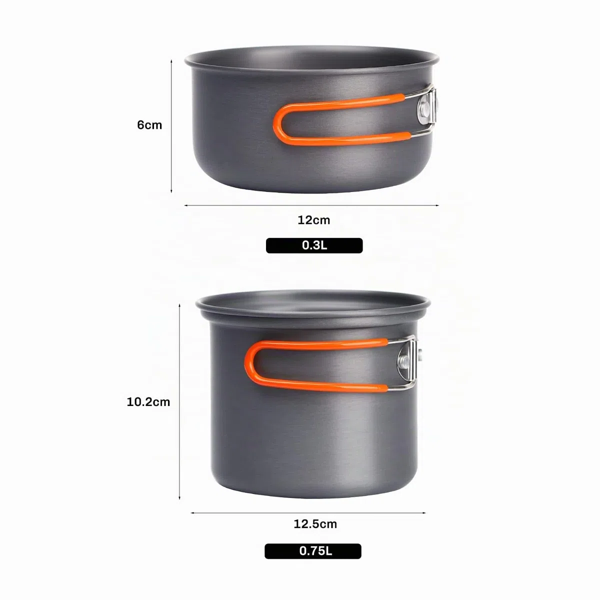 Fire-Maple FMC-207 Ensemble de Cuisine Pliant Kit de Casseroles pour Camping Comprenant Une Casserole et Un Bol, Adapté pour Une Personne en Randonnée Ultraléger de 195g