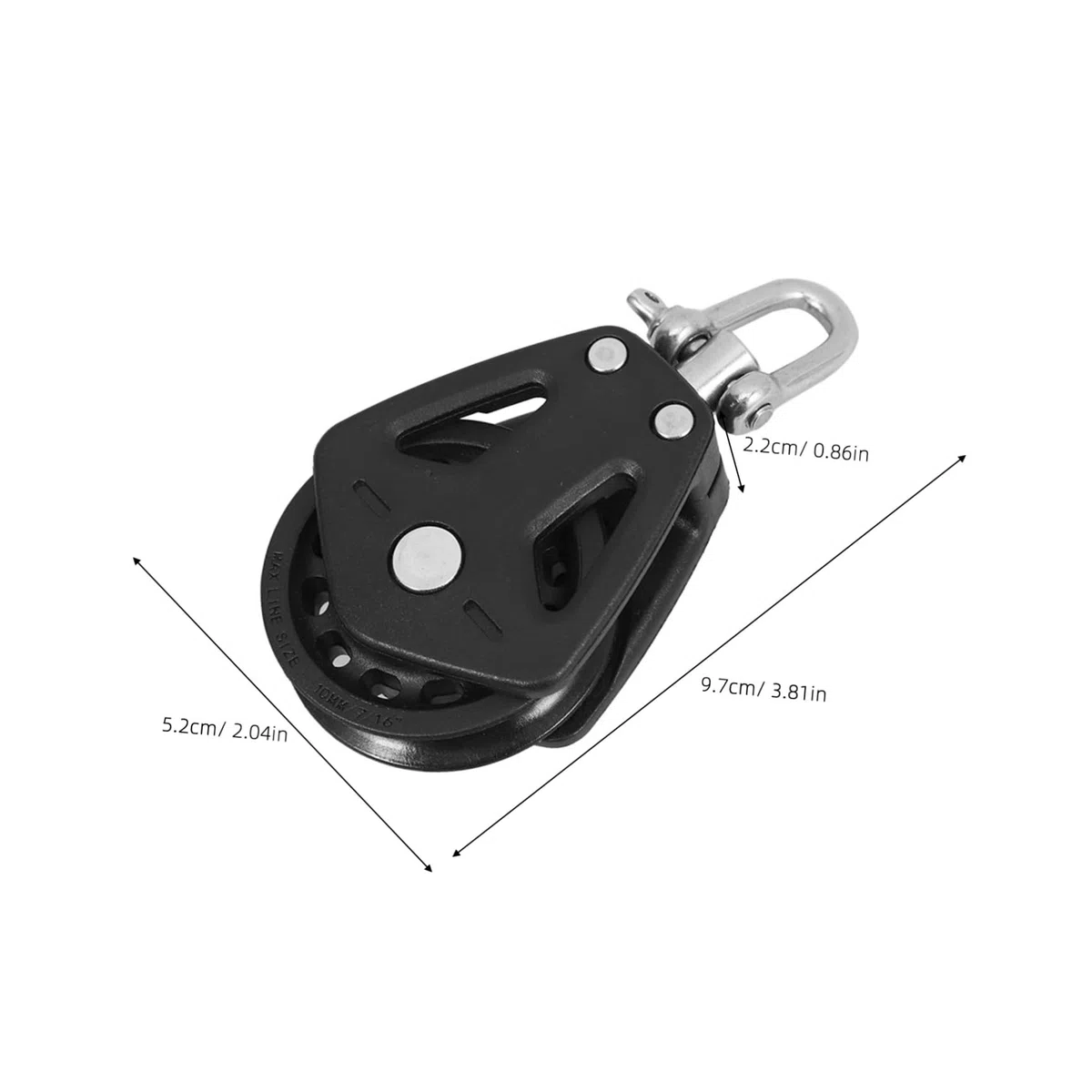 Poulie Double pour Bateau en Nylon et Acier Inoxydable avec Roulement Pivotant, Installation Facile, pour Marine et Équipement de Musculation, Lot de 2 Pièces