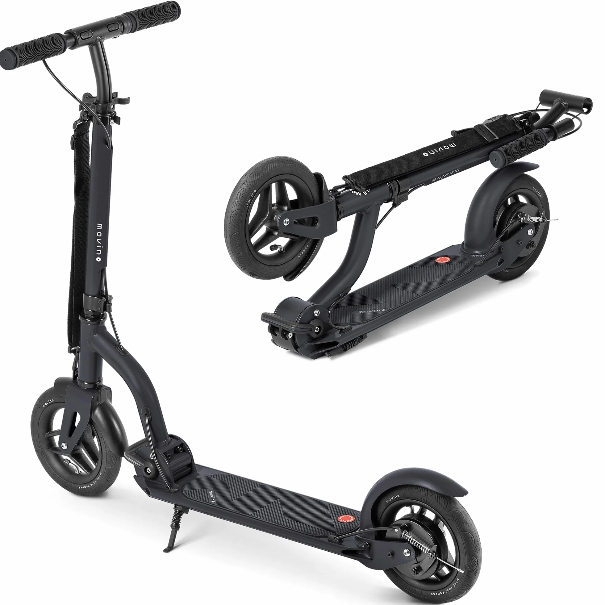 Movino Trottinette Adulte Pliable - Scooter pour Adolescents et Adultes - Large Plateforme Antidérapante - Grandes Roues - Guidon Réglable en Hauteur - Air