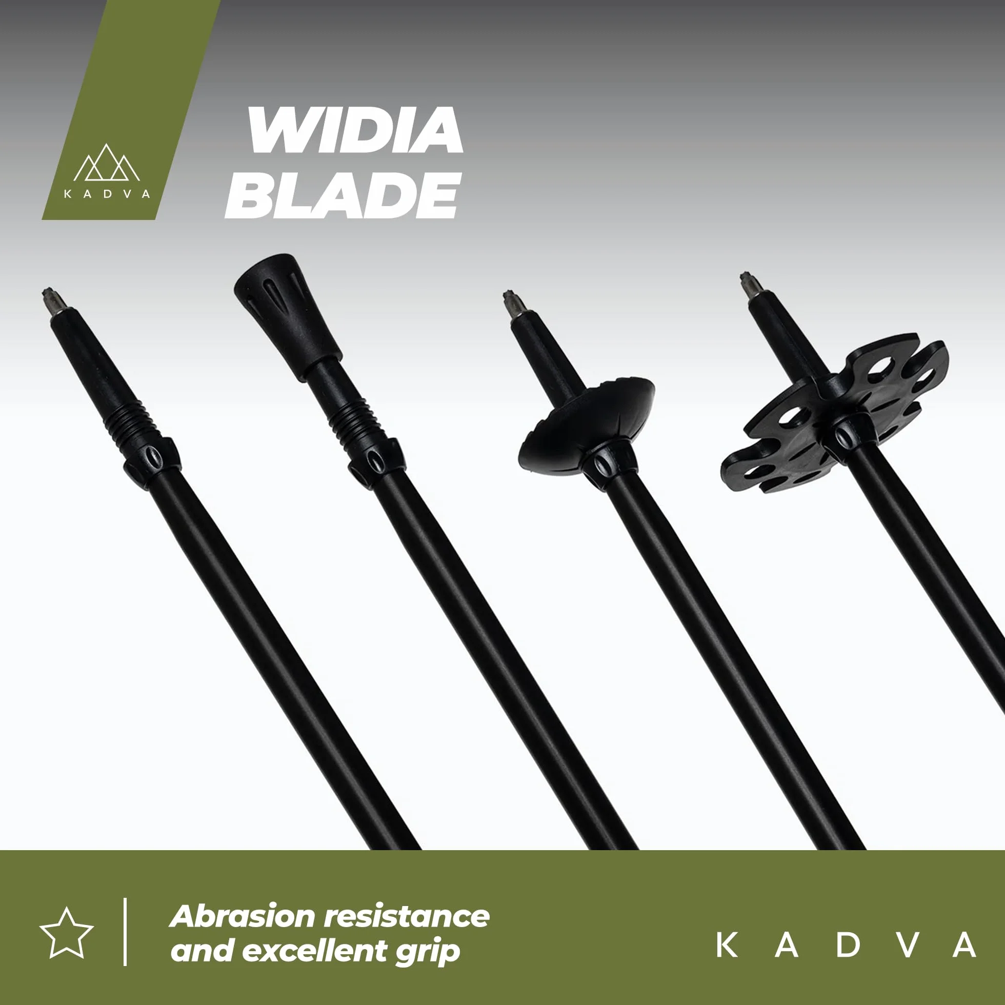 Kadva - Bâtons De Randonnée Sajama 65–135 cm Lot De 2 - Aluminium Réglables Télescopiques Antichoc avec Dragonnes Embouts Caoutchouc Et Rondelles