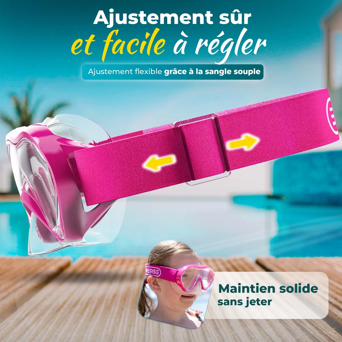 KIDVERSE Masque de plongée pour Enfants avec Tuba - Protection UV et revêtement Anti-buée - Étanche et Confortable pour Les garçons et Les Filles - Qualité certifiée