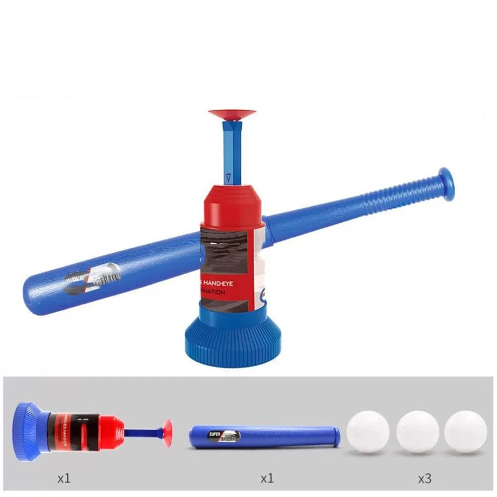 Lanceur de balles Portable à Pression pour entraînement de Baseball avec 3 balles de Baseball pour Sports d'intérieur et d'extérieur et Jeux en Famille