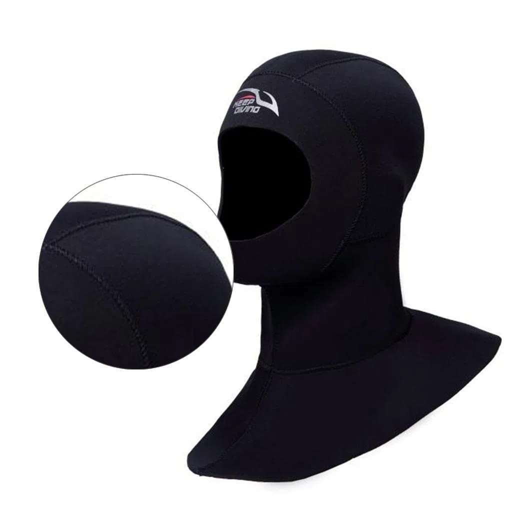 rockible Cagoule de en Néoprène de Qualité Supérieure avec Capuche à Bavette Ventilée 3 Mm pour Homme et Femme pour en, Kayak, Voile, Can, Noir L