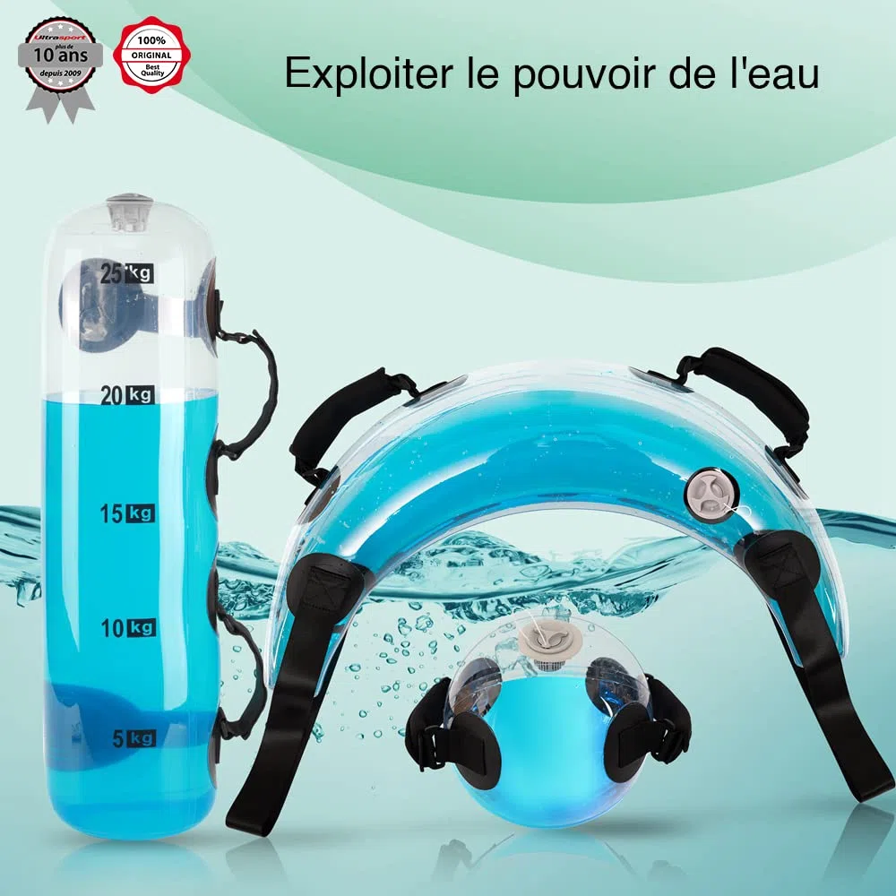 Ultrasport Aqua Fitness Bulgarian Bag Unisex-Adult, Transparente, 75 L x 41 H cm