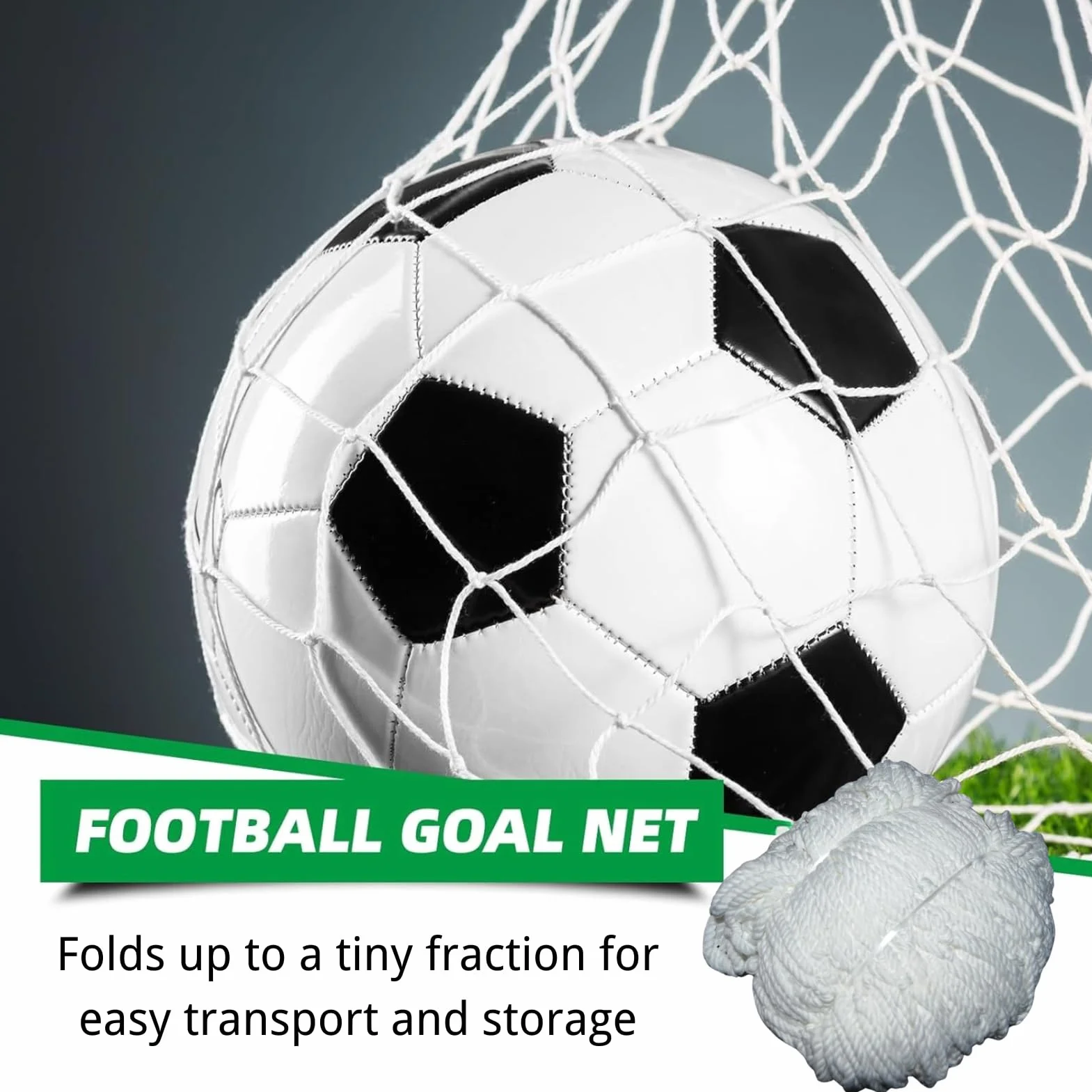 Filet de football 3,6x1,8 m Sport Filet de remplacement pour but de football en fibre de polypropylène Accessoires résistants aux intempéries pour l'entraînement au football pour les buts de