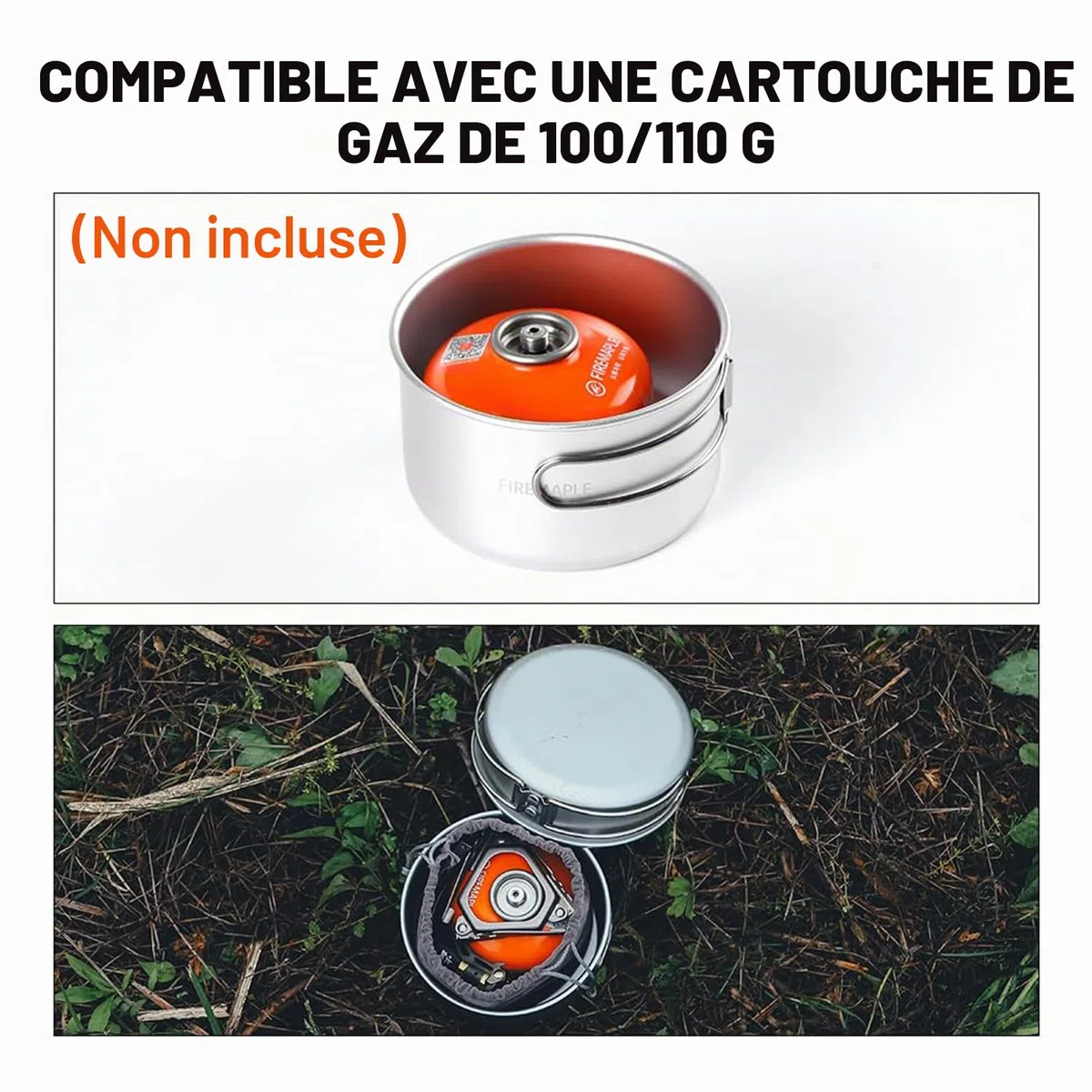 Fire-Maple Frost Mini Set de Cuisine de Camping Ultraléger, Casserole et Poêle Compactes en Aluminium pour Randonnée et Trekking, Design Empilable Léger Compatible avec Cartouche de Gaz