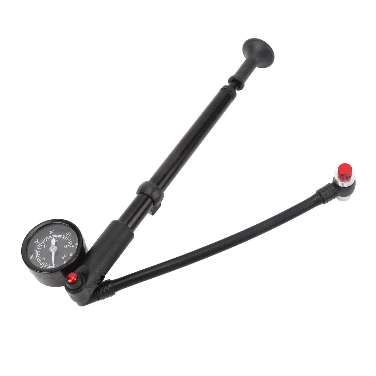 Dilwe Pompe à Amortisseur de Cycle, Pompe à Amortisseur Haute Pression 300 Psi, Pompe à Amortisseur de Fourche, Pompe à Amortisseur Réglable, Amortissement pour Connexion de Valve